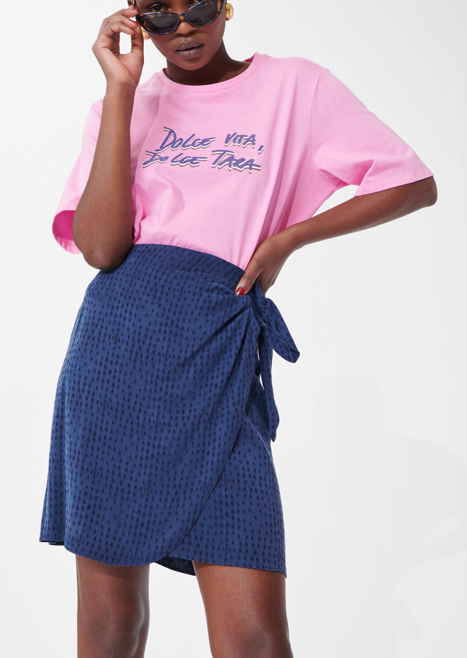 Jupe Jaga marine en jacquard Faume - seconde main