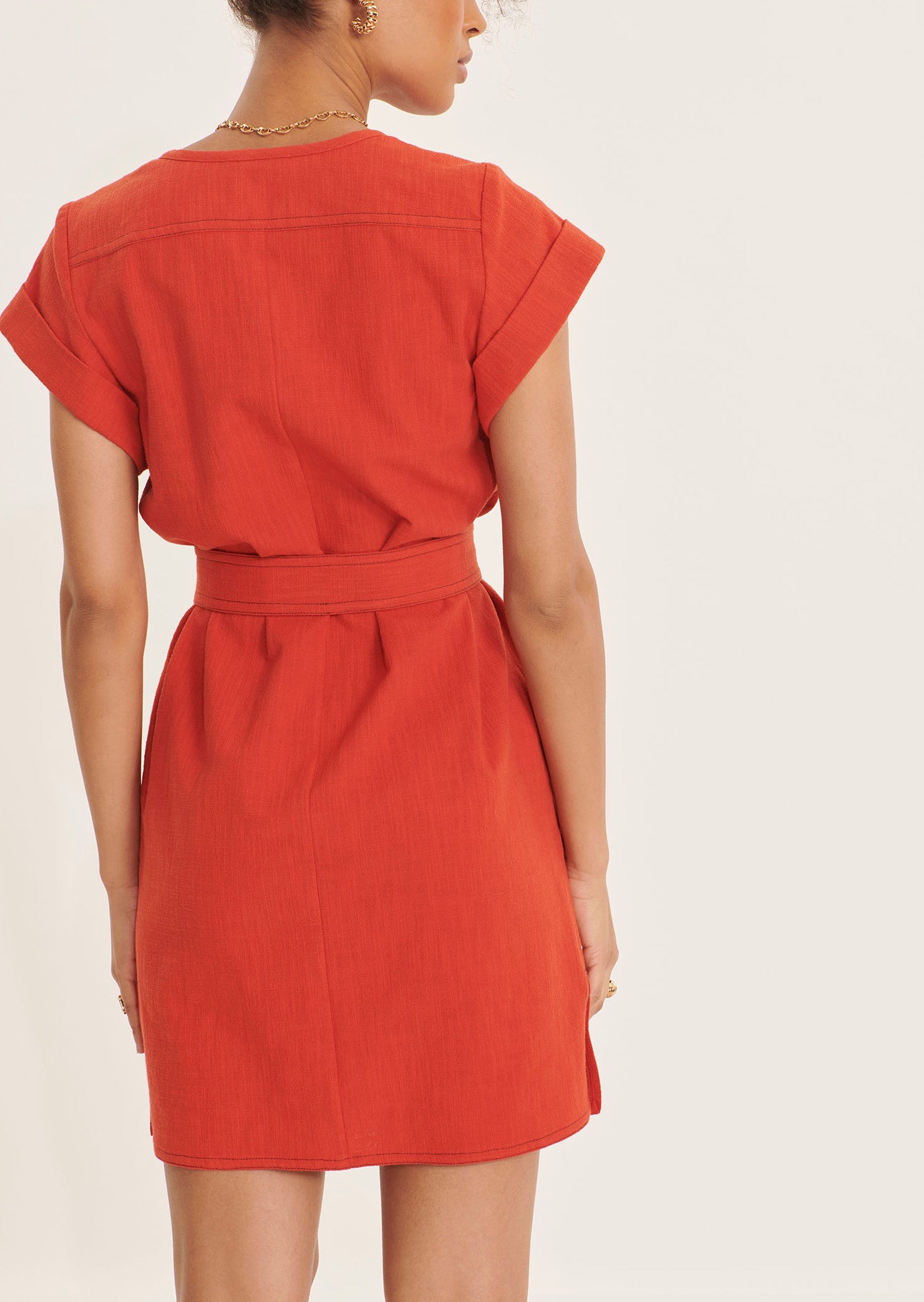 Robe Richelieu rouge en coton Faume - seconde main