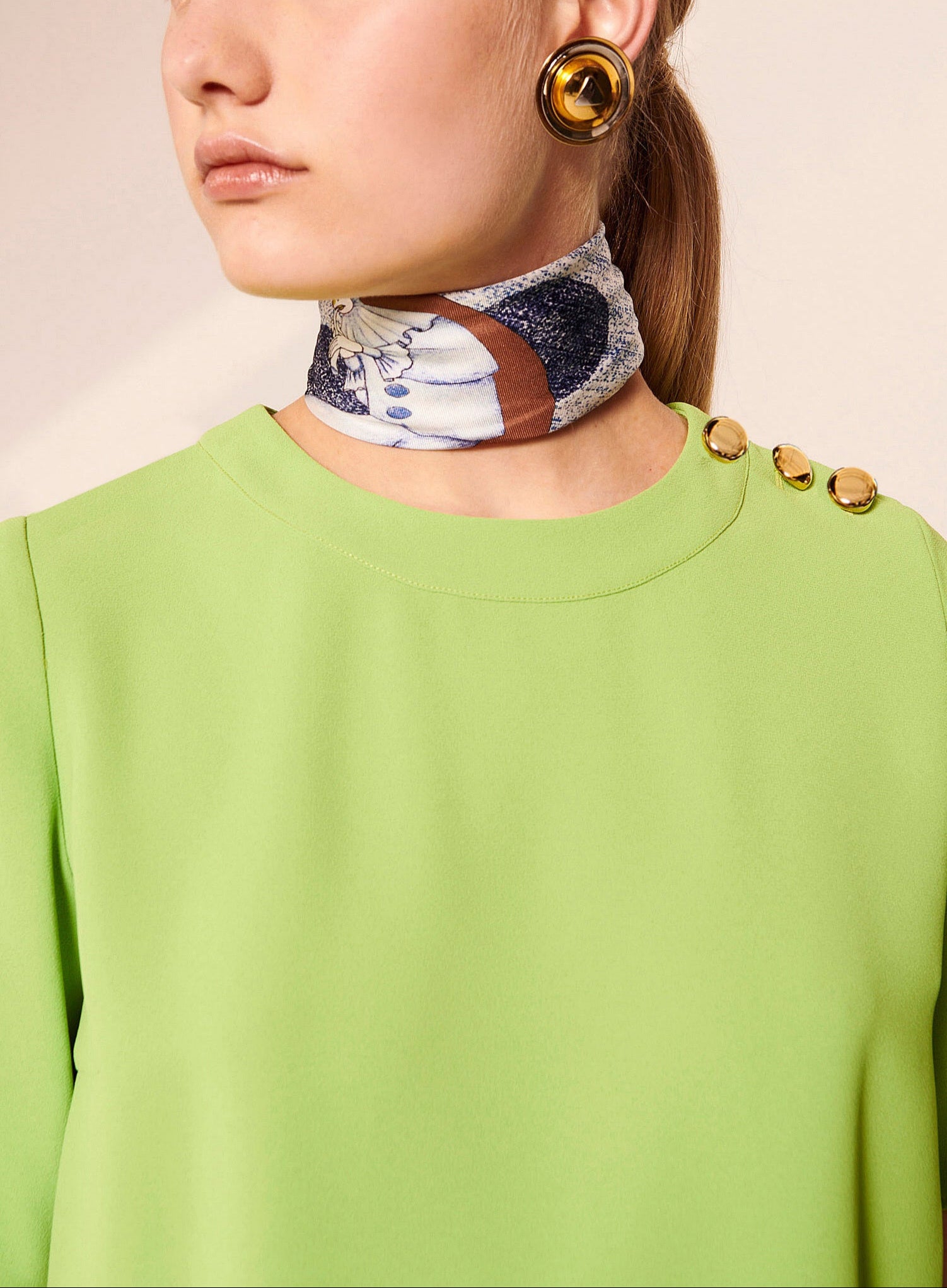 Top Tasha vert en crêpe Faume - seconde main