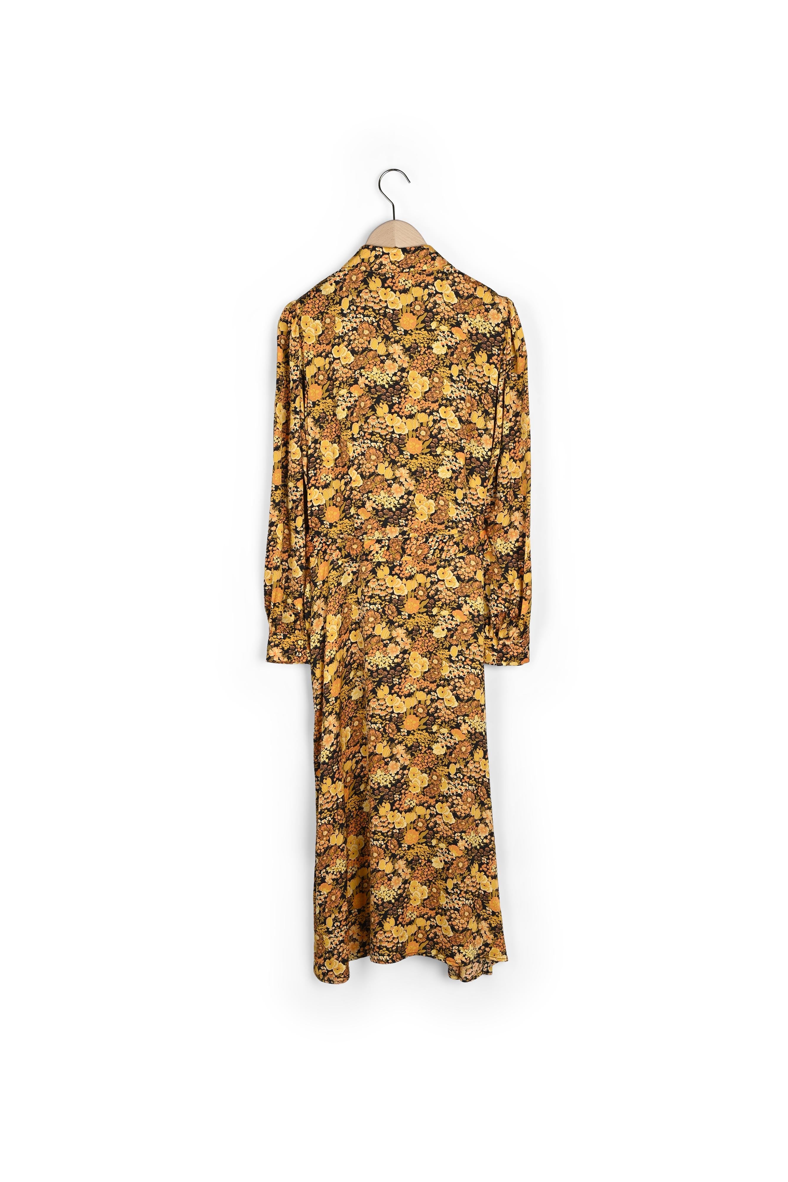 Robe Rolianne jaune imprimé fleurs Faume - seconde main