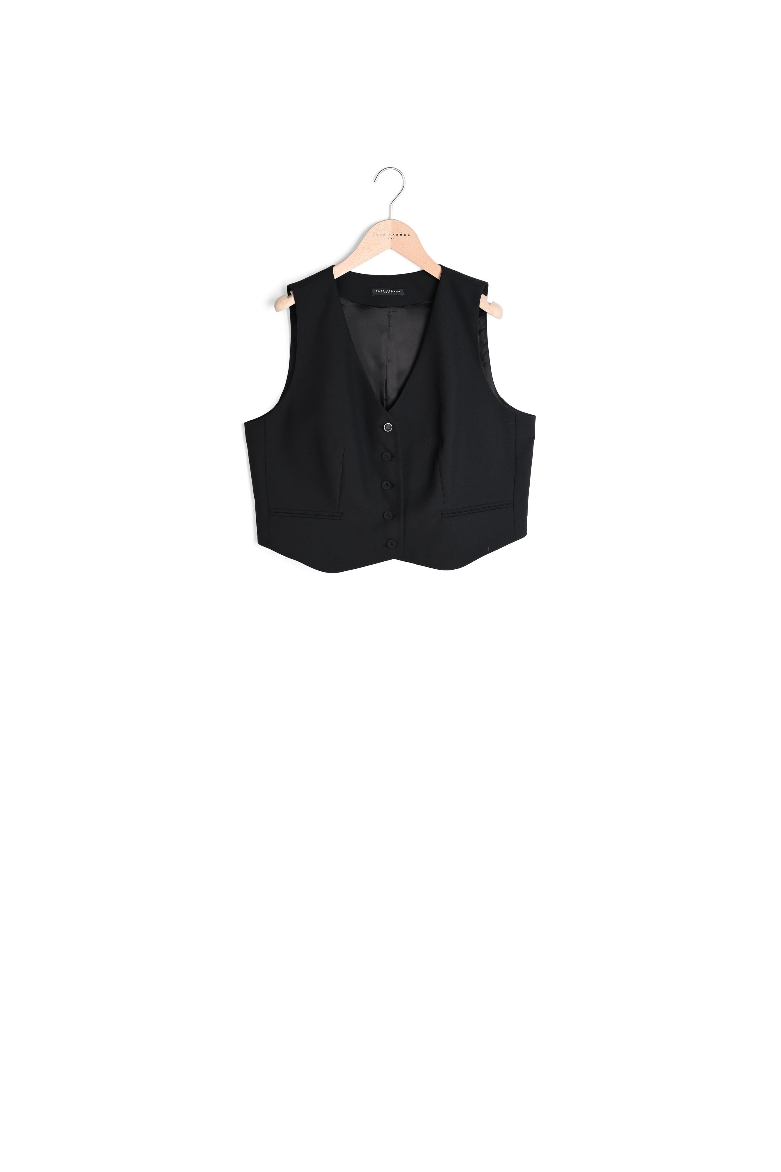Gilet Gallia noir en laine froide Faume - seconde main