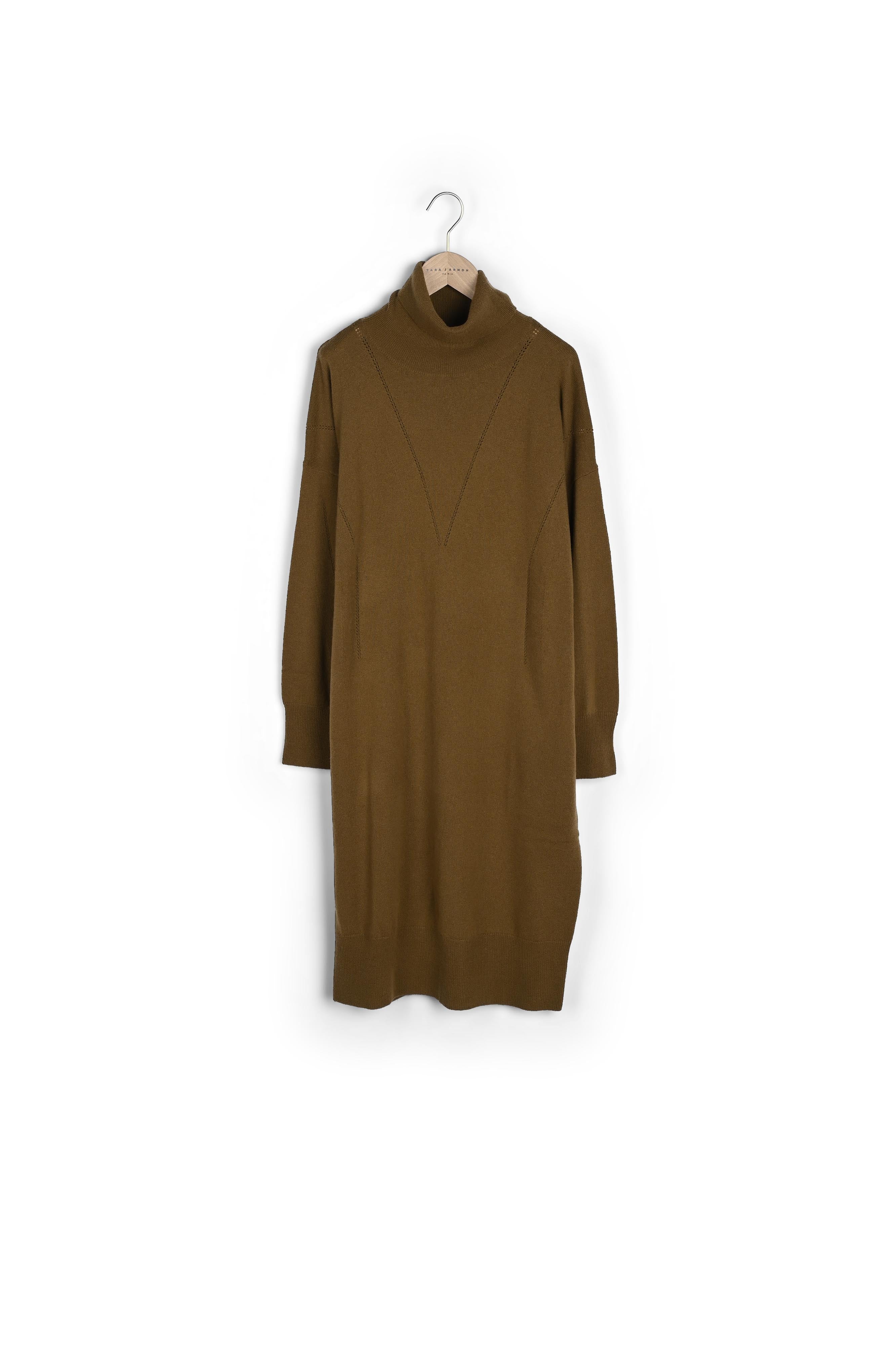 Robe pull Rybbi bronze en merinos et cachemire Faume - seconde main