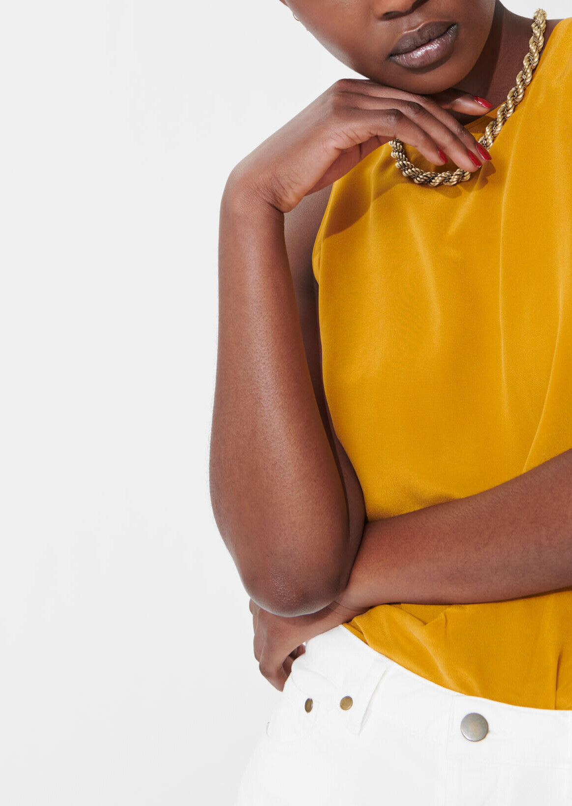 Top Taitia mordoré en crêpe Faume - seconde main