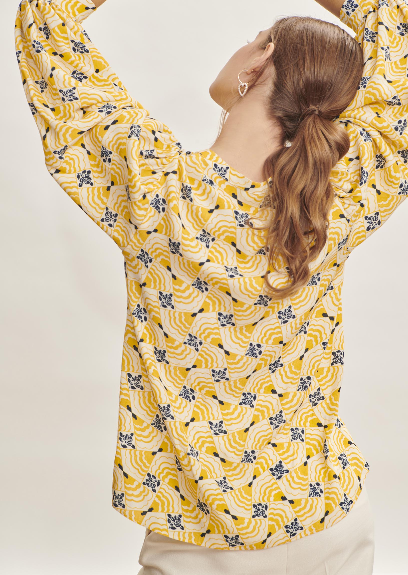 Chemise Constanza jaune imprimé fleuri Faume - seconde main