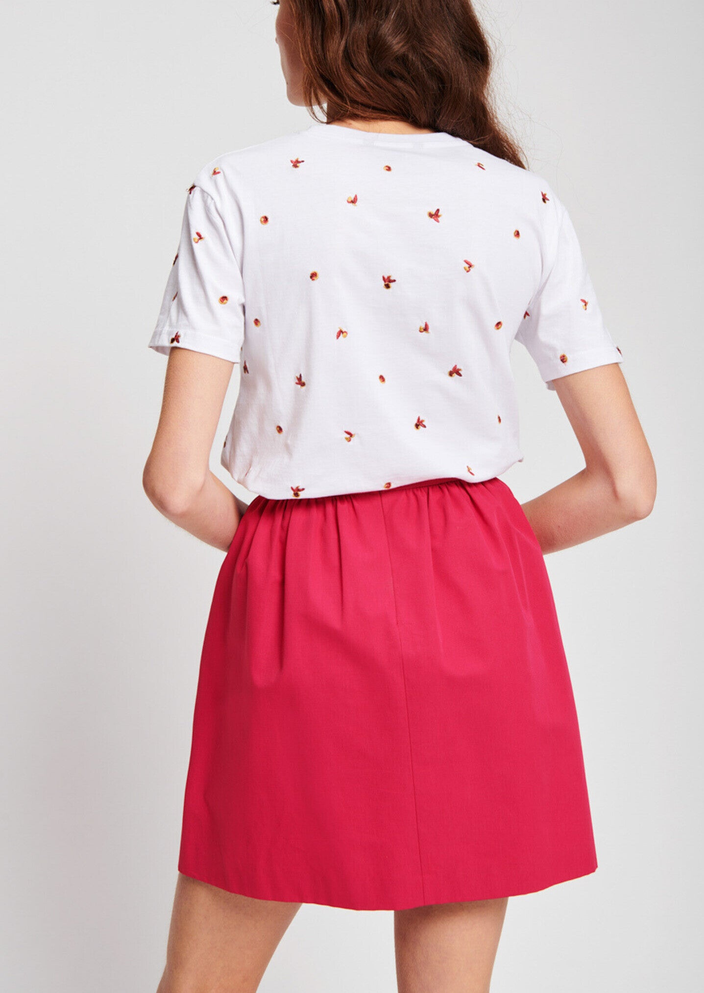 Jupe courte azalée en ottoman Faume - seconde main