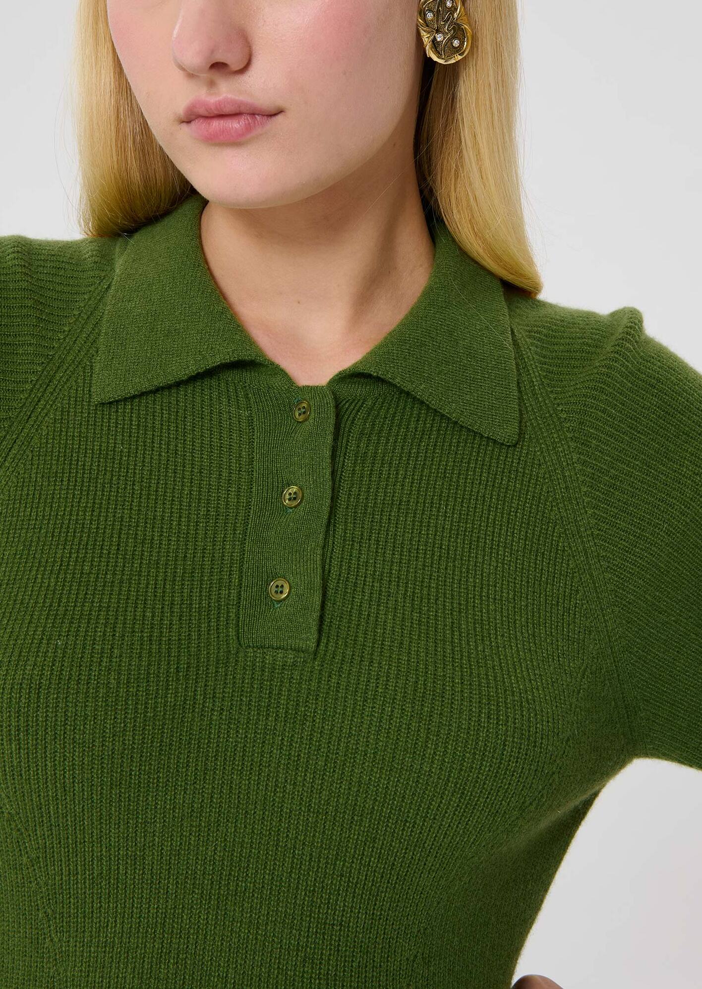 Robe verte en maille Rosemarie Faume - seconde main