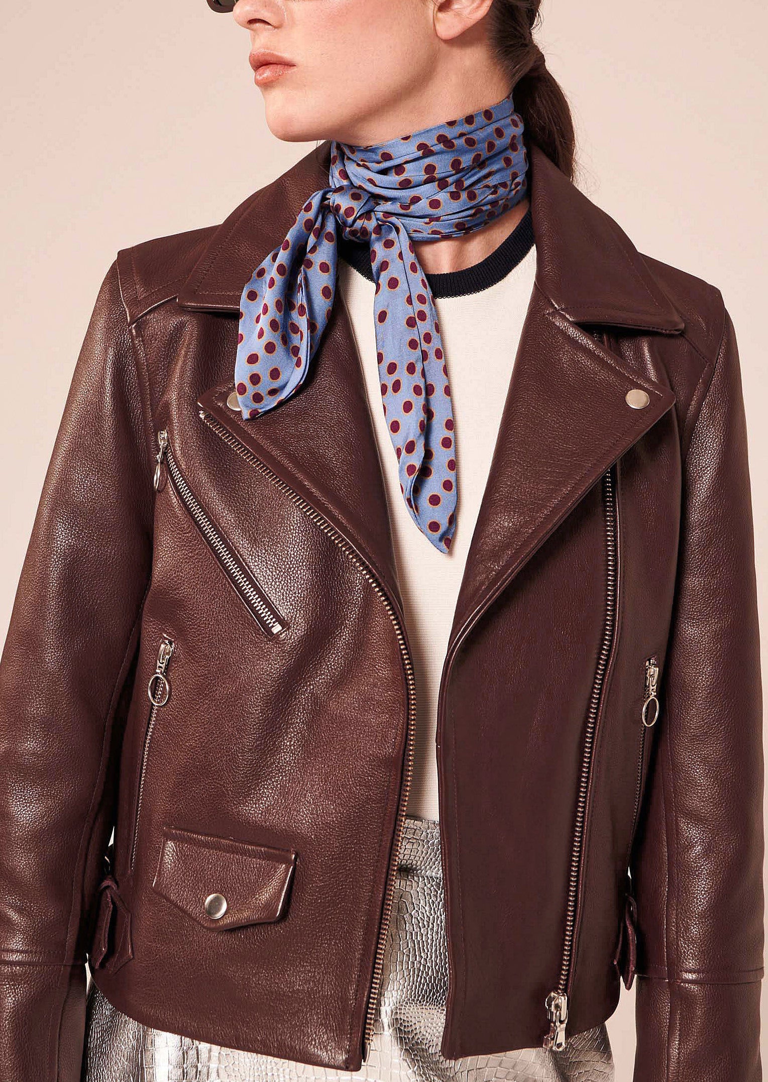 Veste Vogue bordeaux en cuir Faume - seconde main