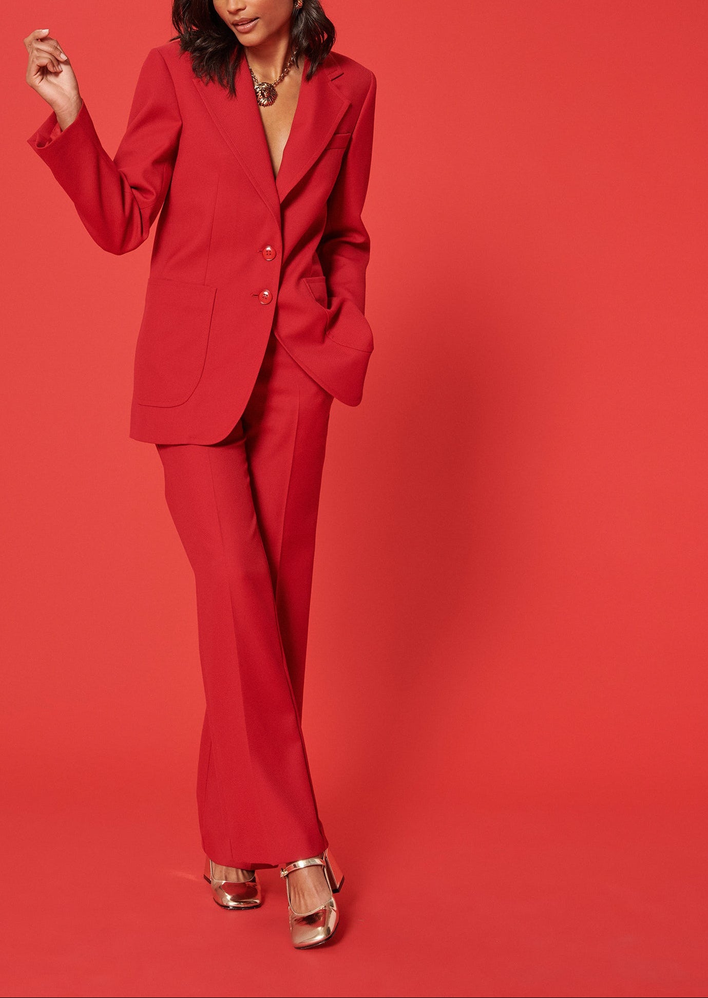 Pantalon Patti bordeaux en toile tailleur Faume - seconde main