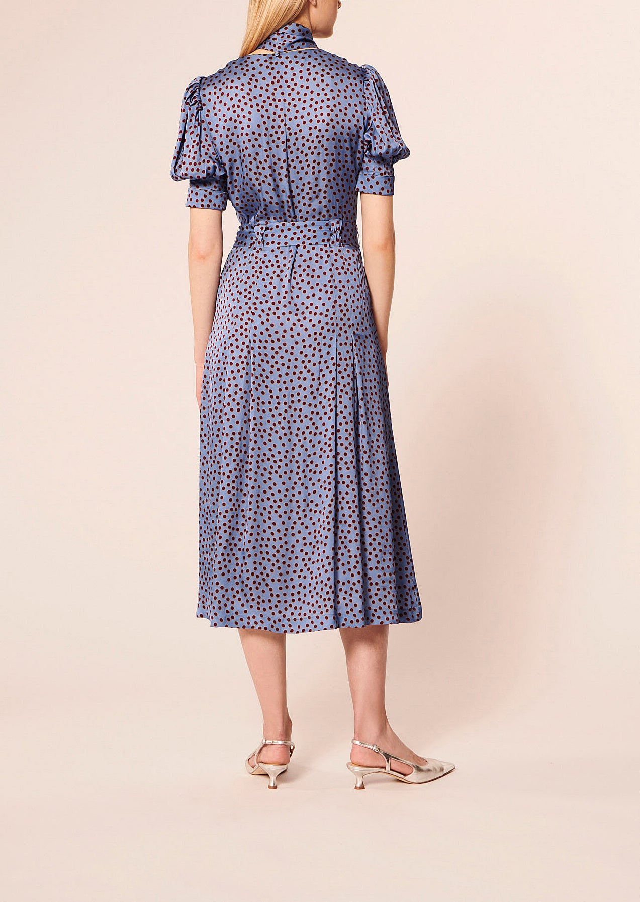 Robe Ranya bleue imprimé à pois Faume - seconde main