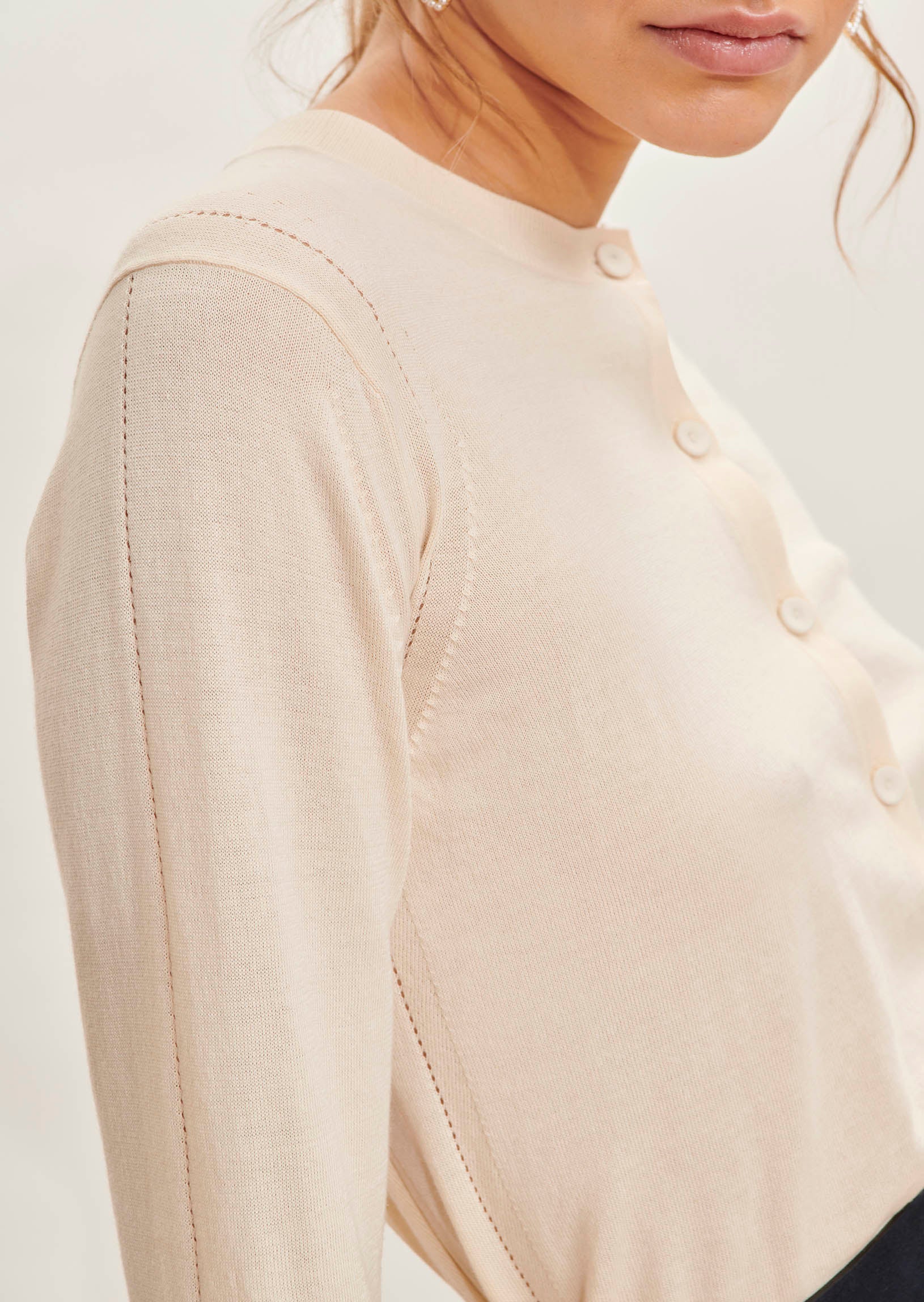 Gilet Geffrey écru en coton extrafin Faume - seconde main