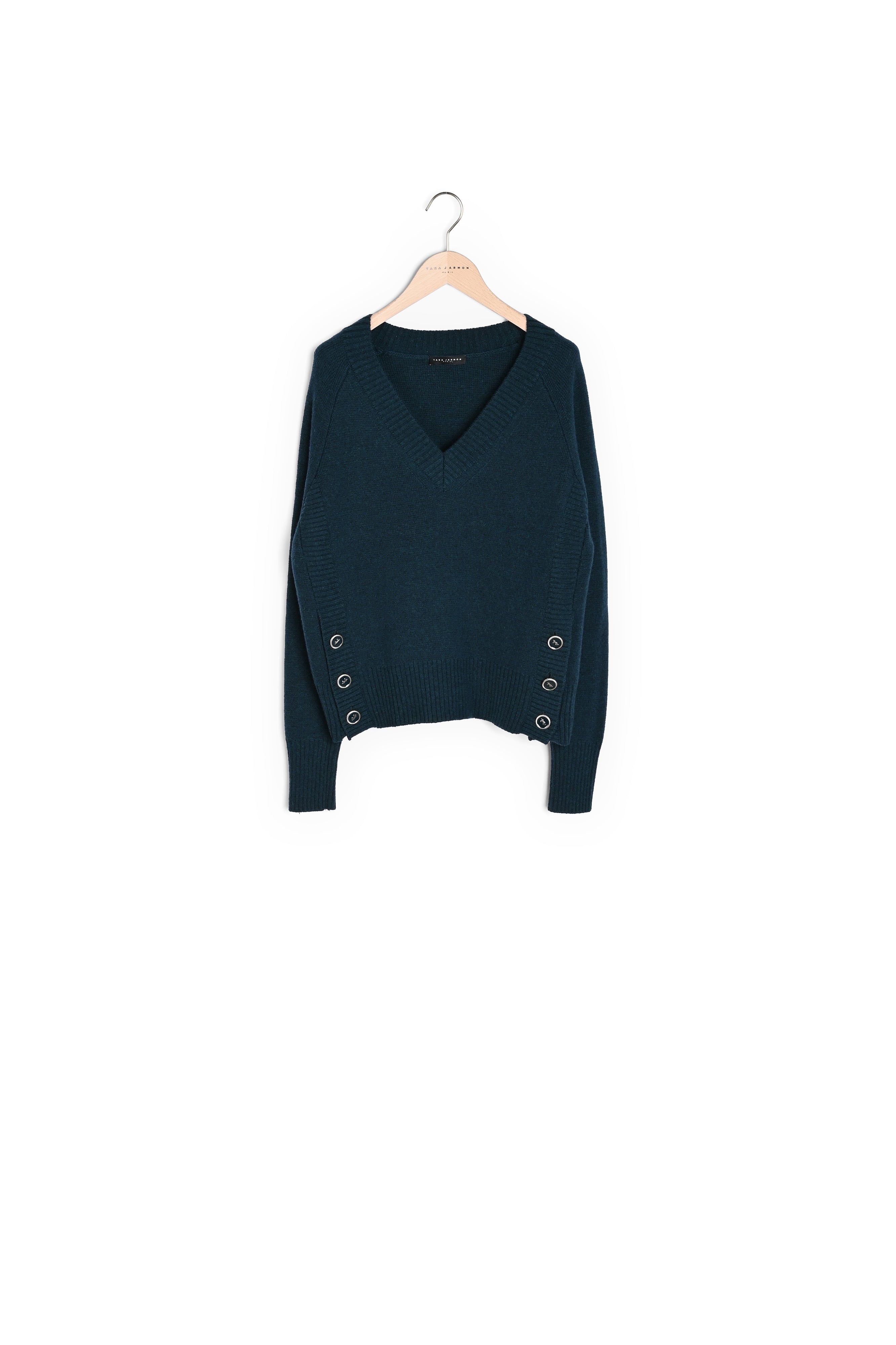 Pull Promesse bleu pétrole en laine Faume - seconde main