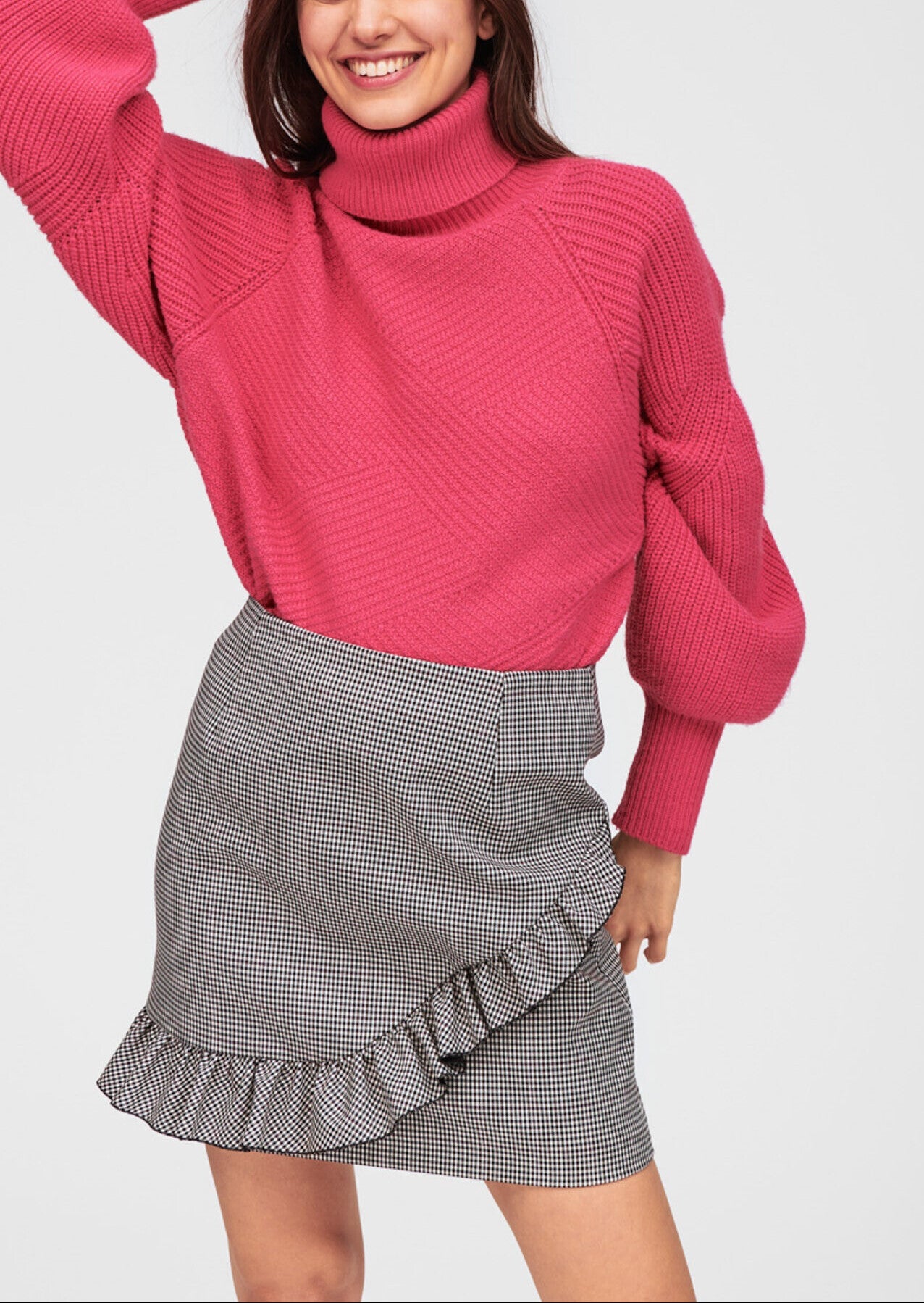 Jupe écrue carreau York technique à volants Faume - seconde main