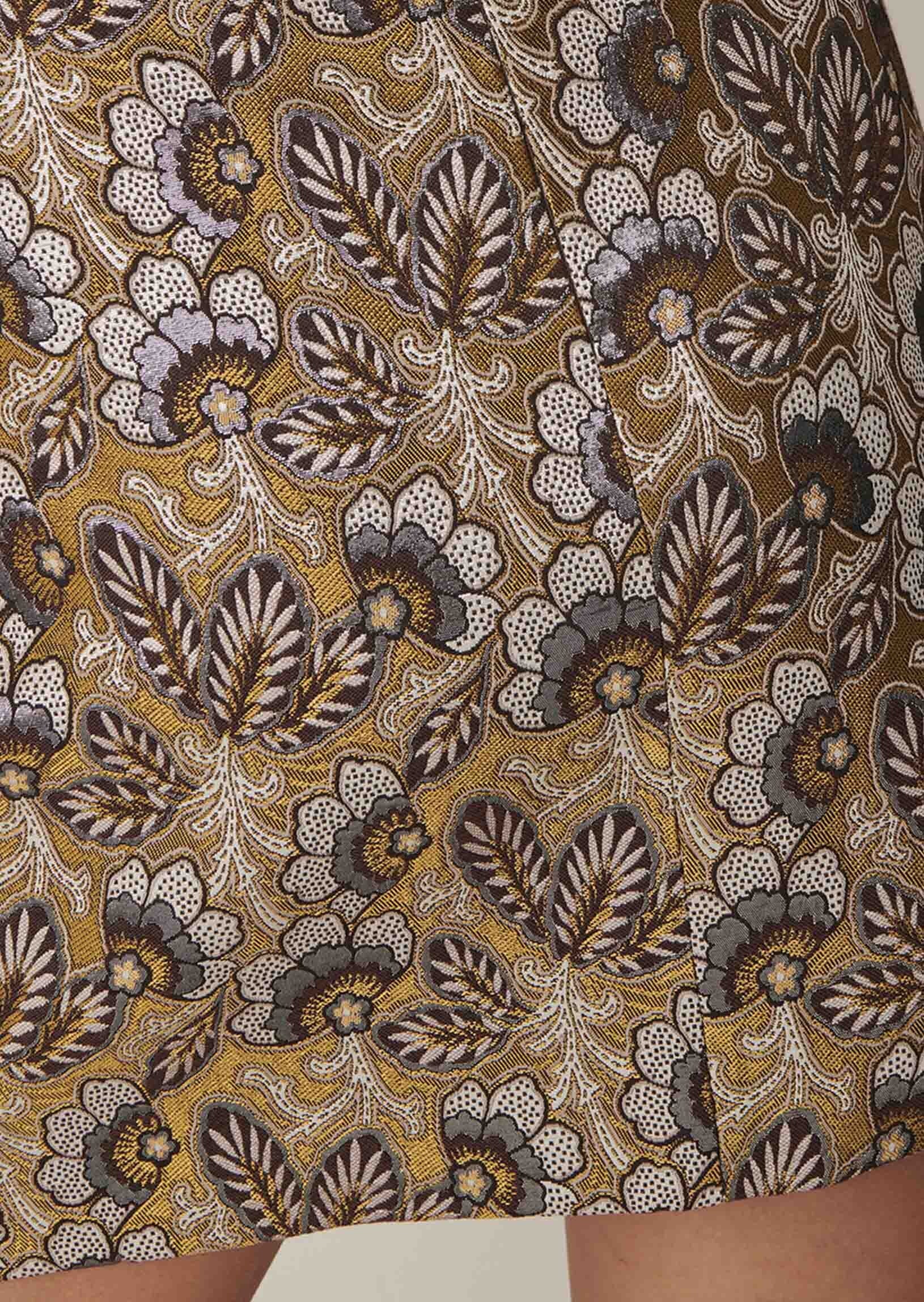 Mini jupe Junon mordoré en jacquard fleuri Faume - seconde main