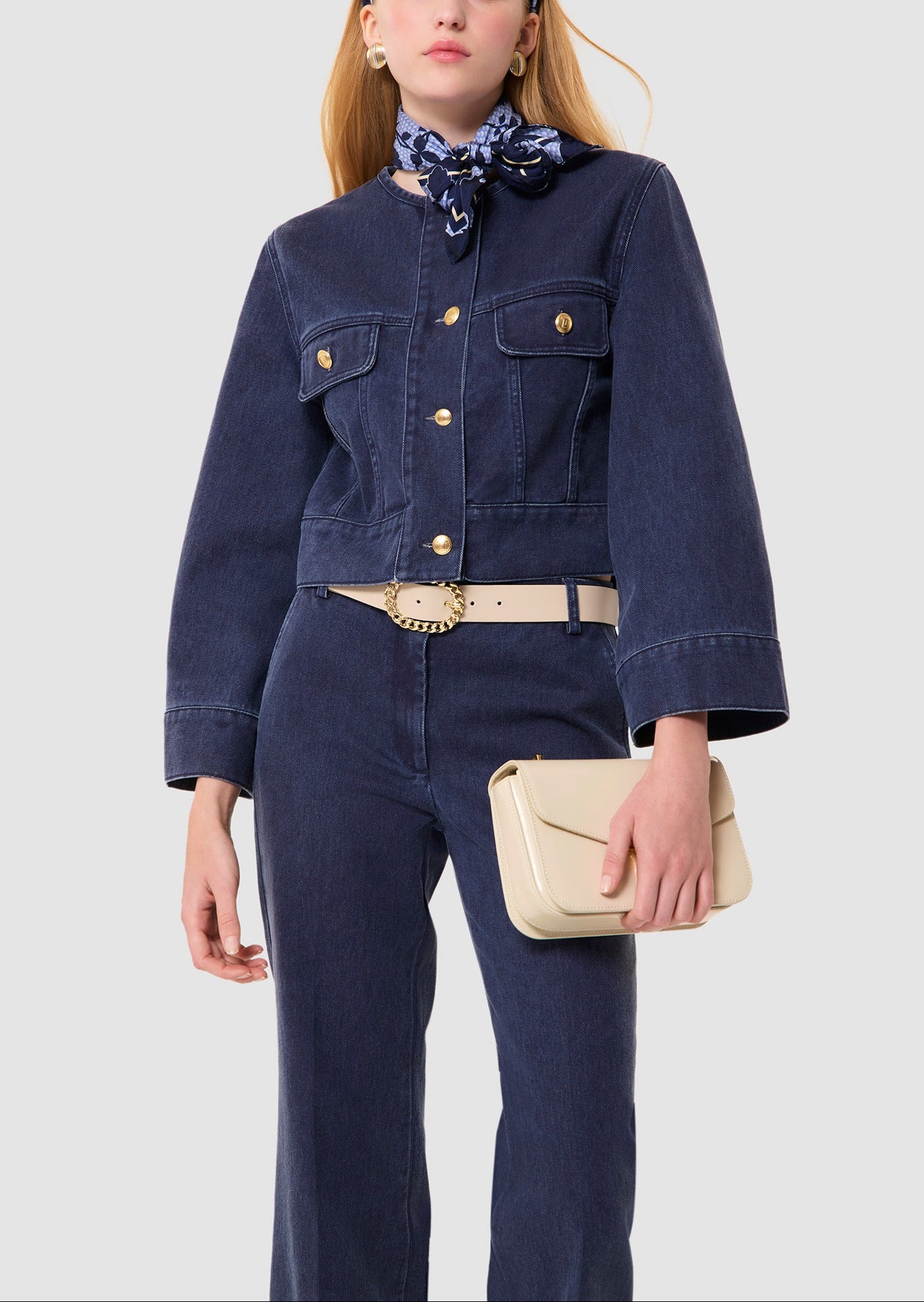 Veste bleue en denim brut Vick Faume - seconde main