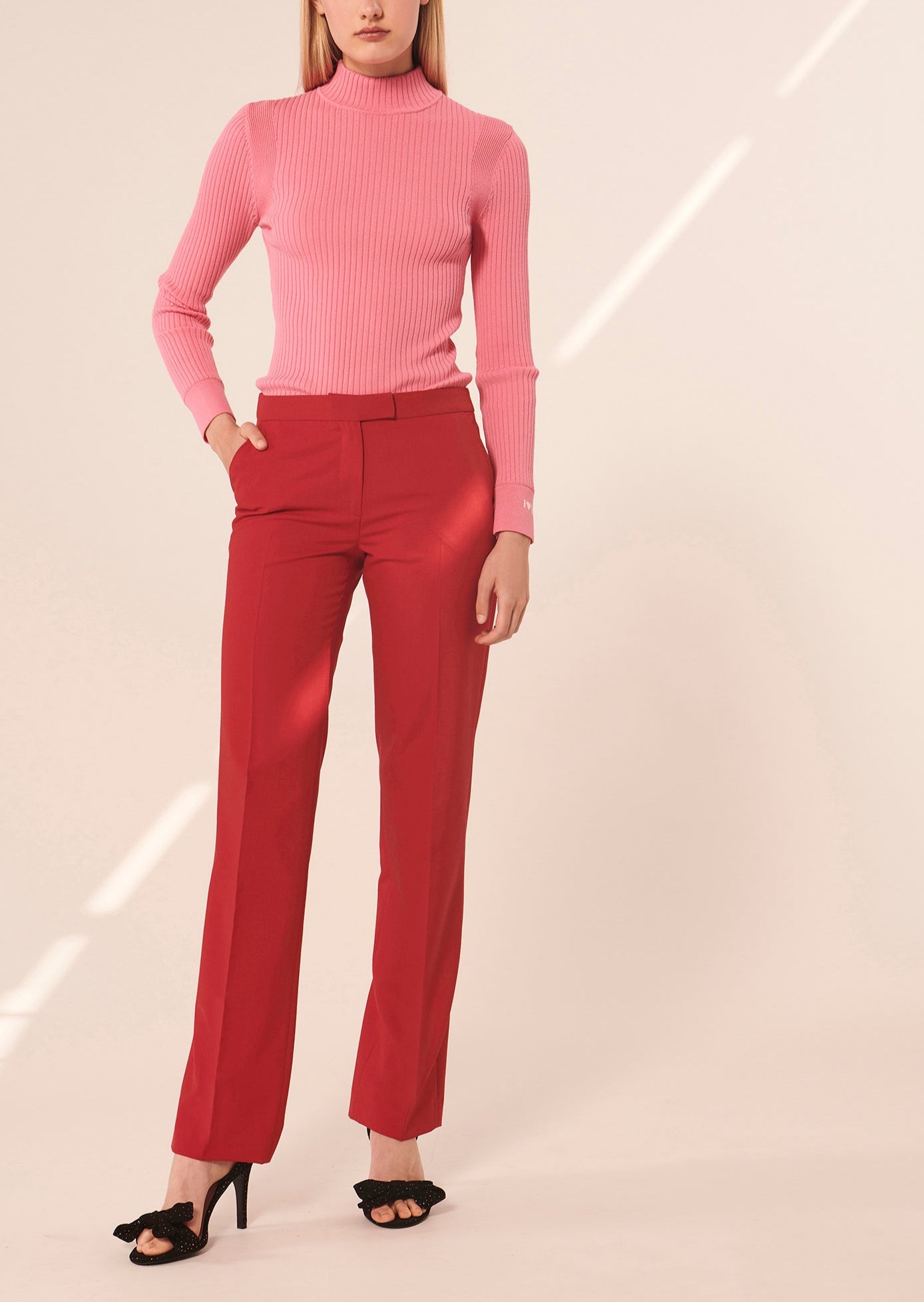 Pantalon Peter rouge en laine froide Faume - seconde main