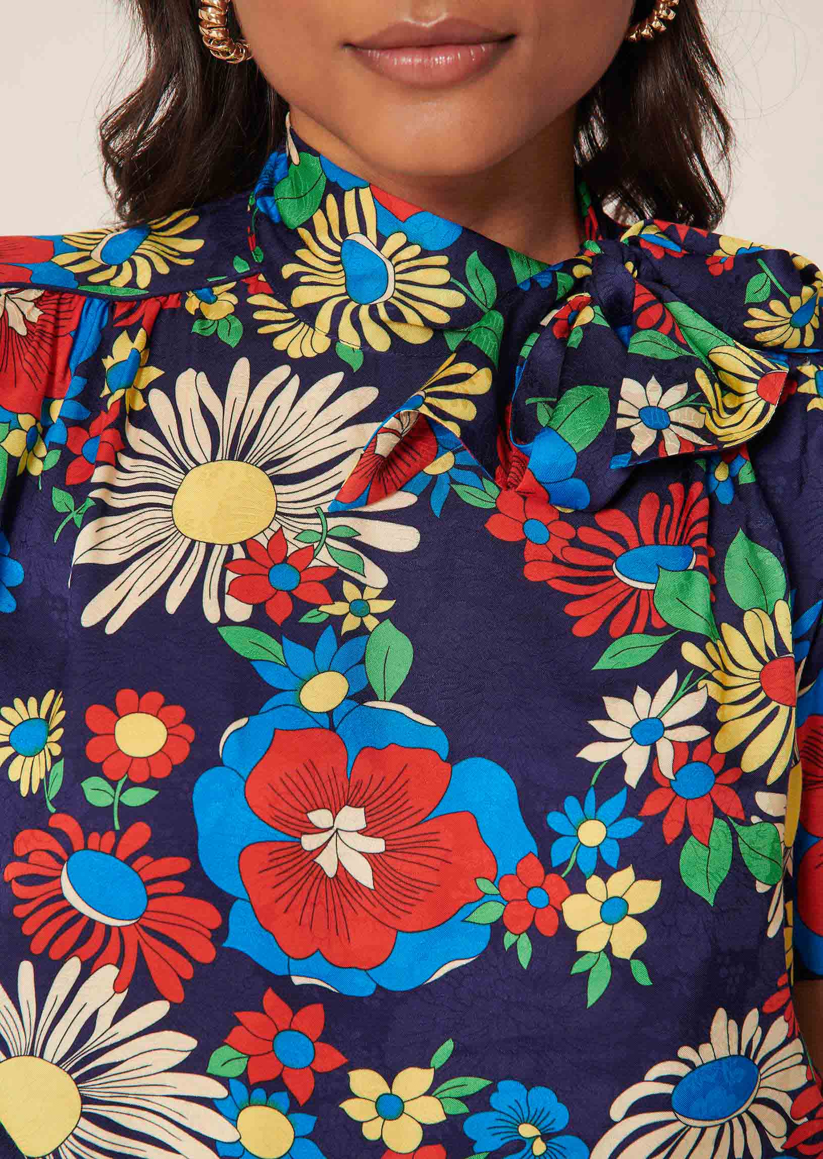 Top Tonia bleu imprimé fleurs Faume - seconde main