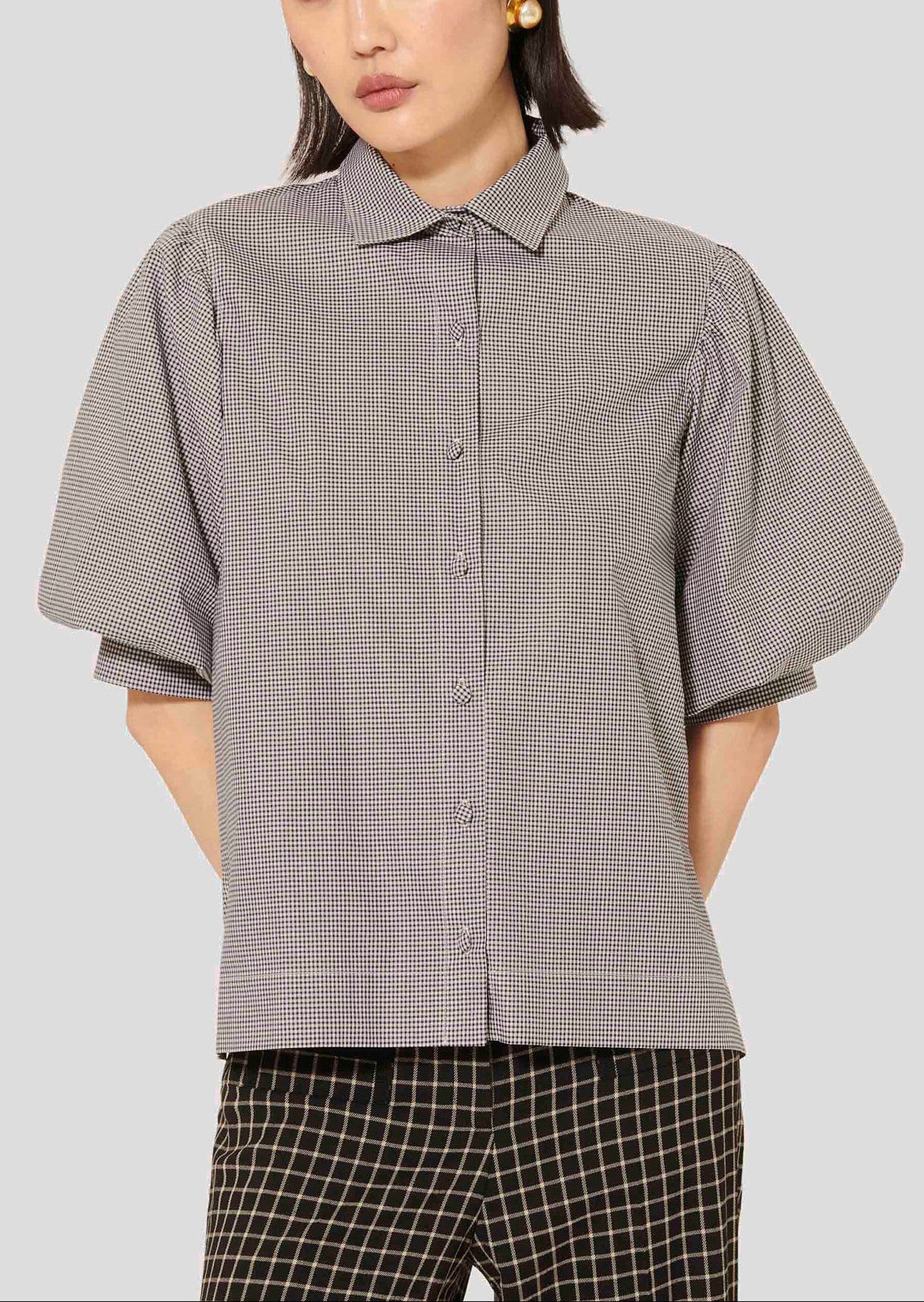 Chemise noire en vichy Calypso Faume - seconde main