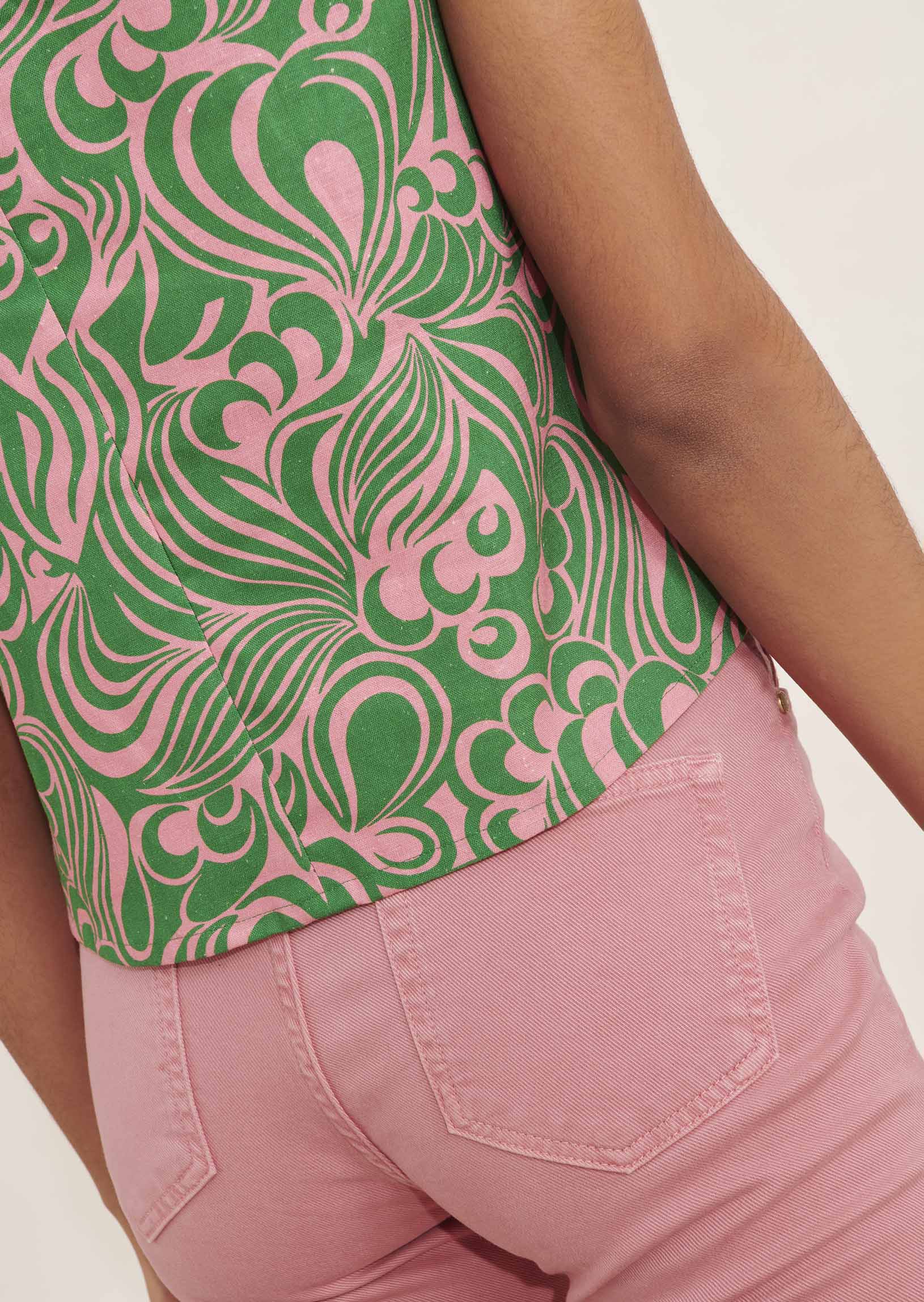 Top Takito rose imprimé psyche Faume - seconde main