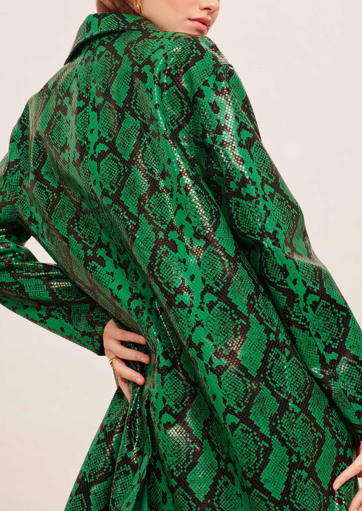 Manteau Manray vert motif python Faume - seconde main