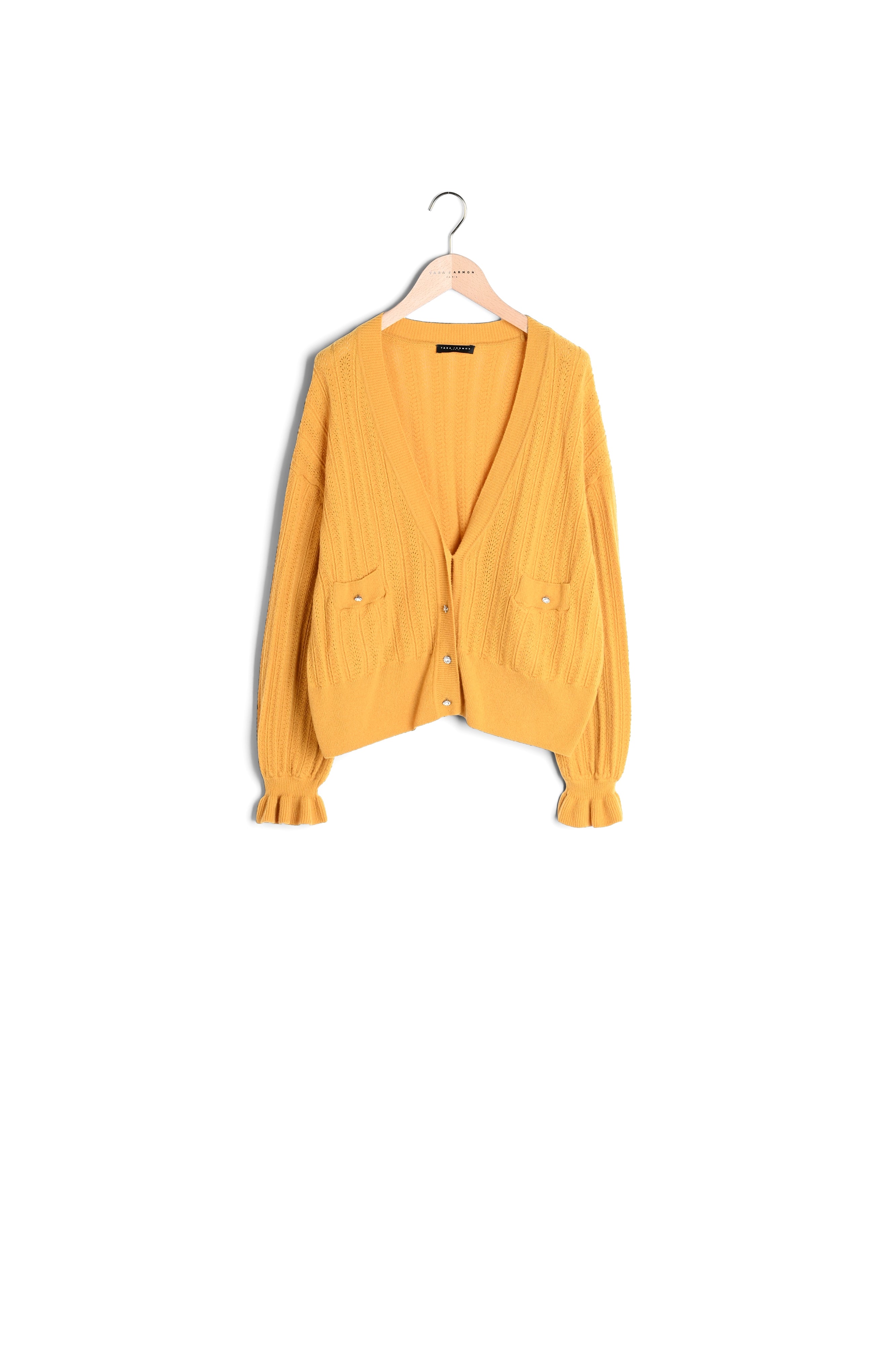 Gilet Giorgia jaune en maille identitaire Faume - seconde main