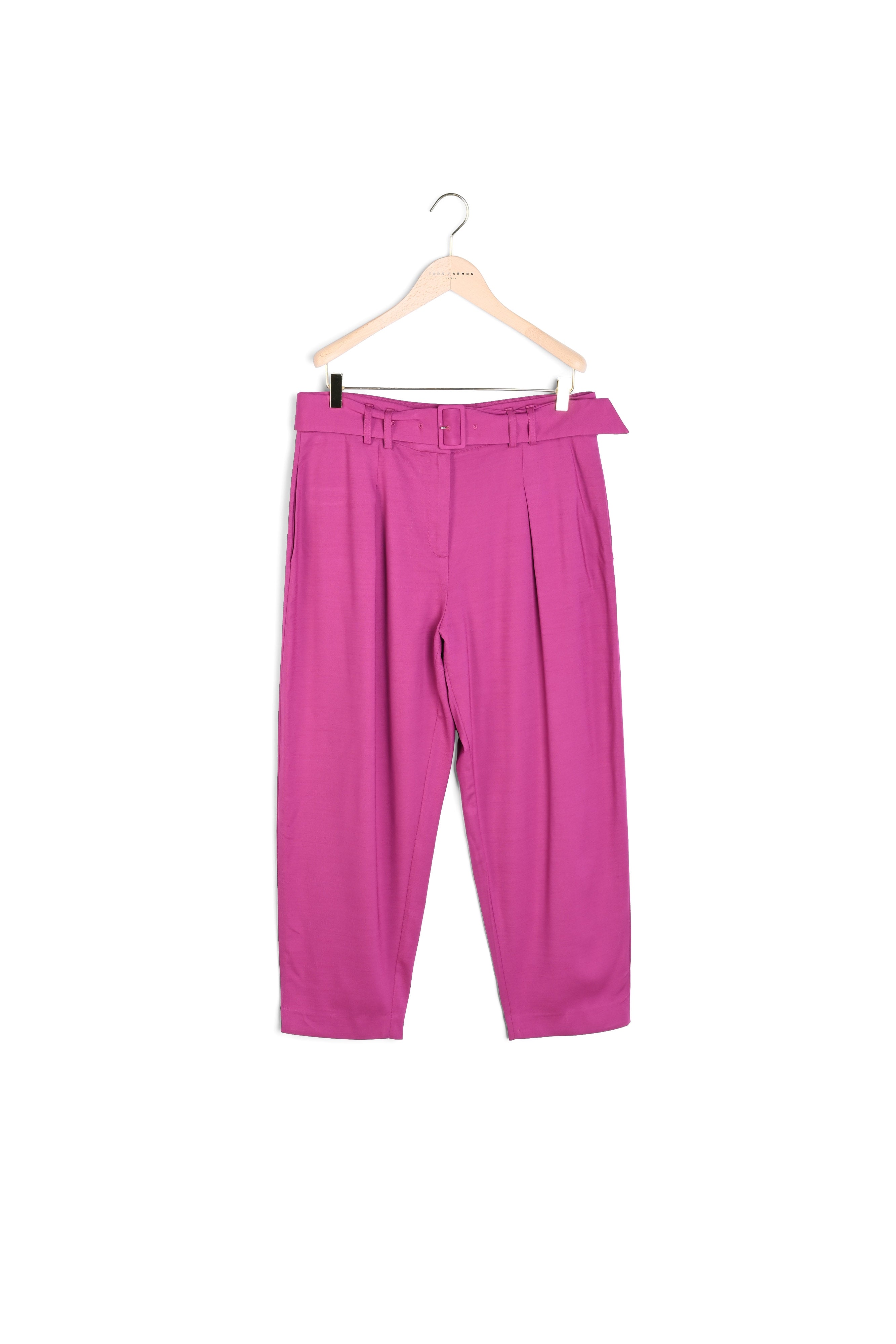 Pantalon cigarette mauve taille haute Faume - seconde main