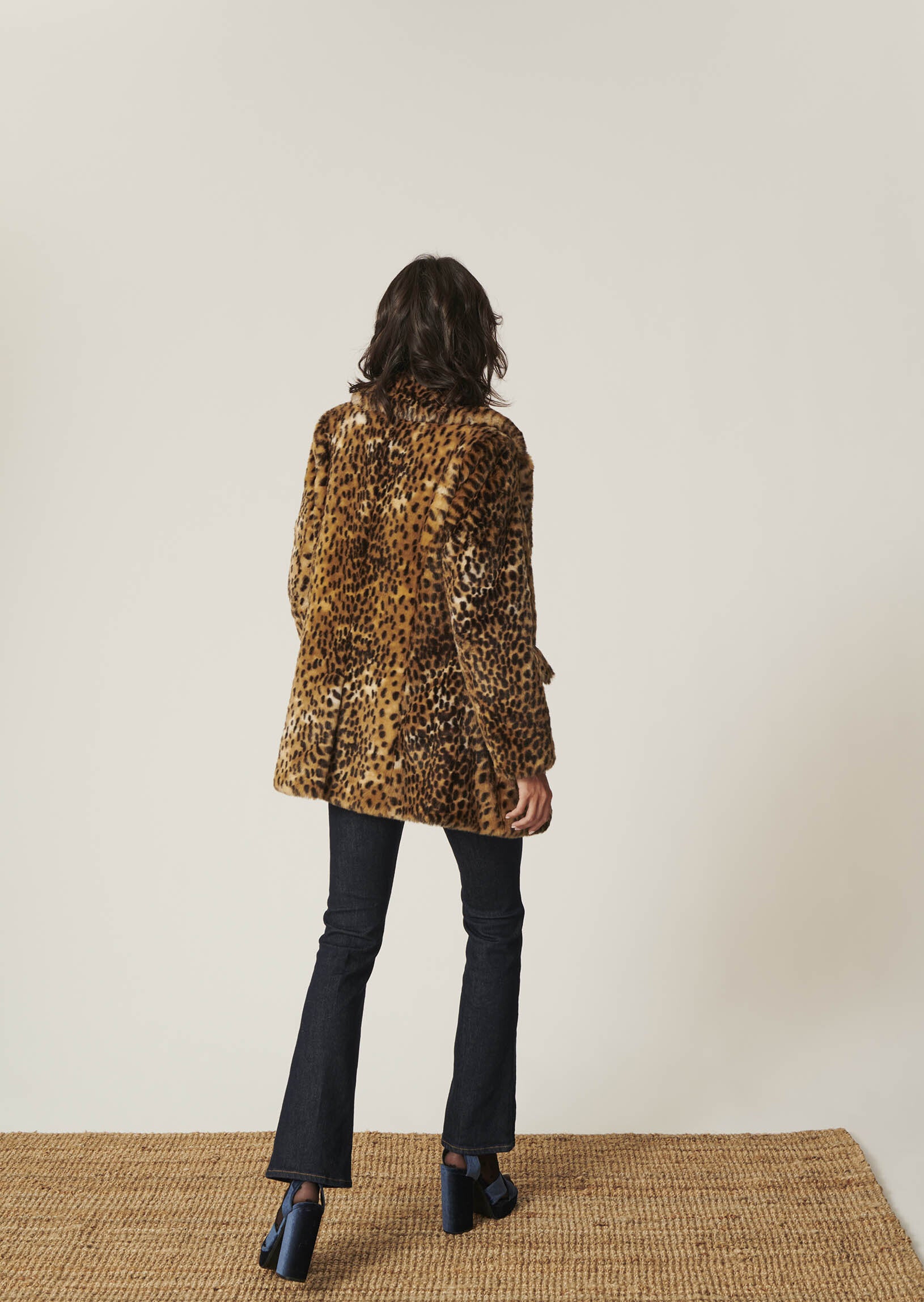 Manteau Melie marron en fausse fourrure léopard Faume - seconde main