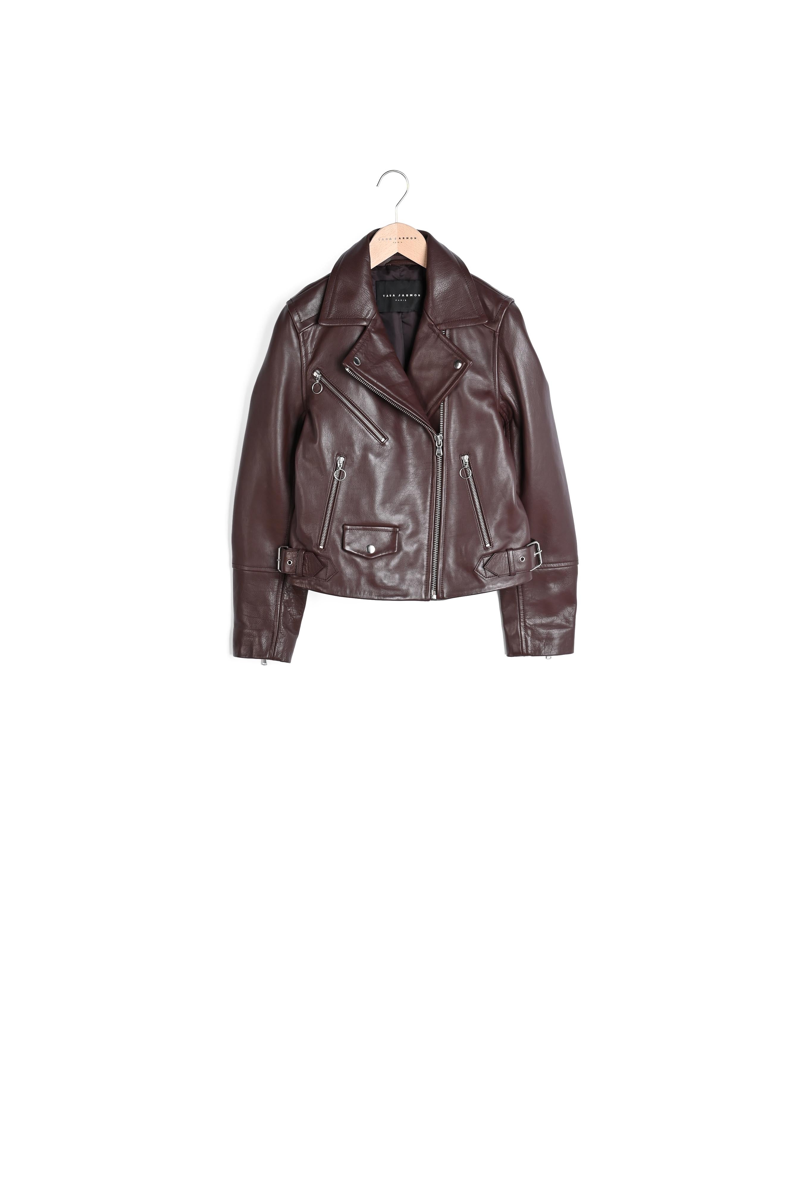 Veste Vogue bordeaux en cuir Faume - seconde main