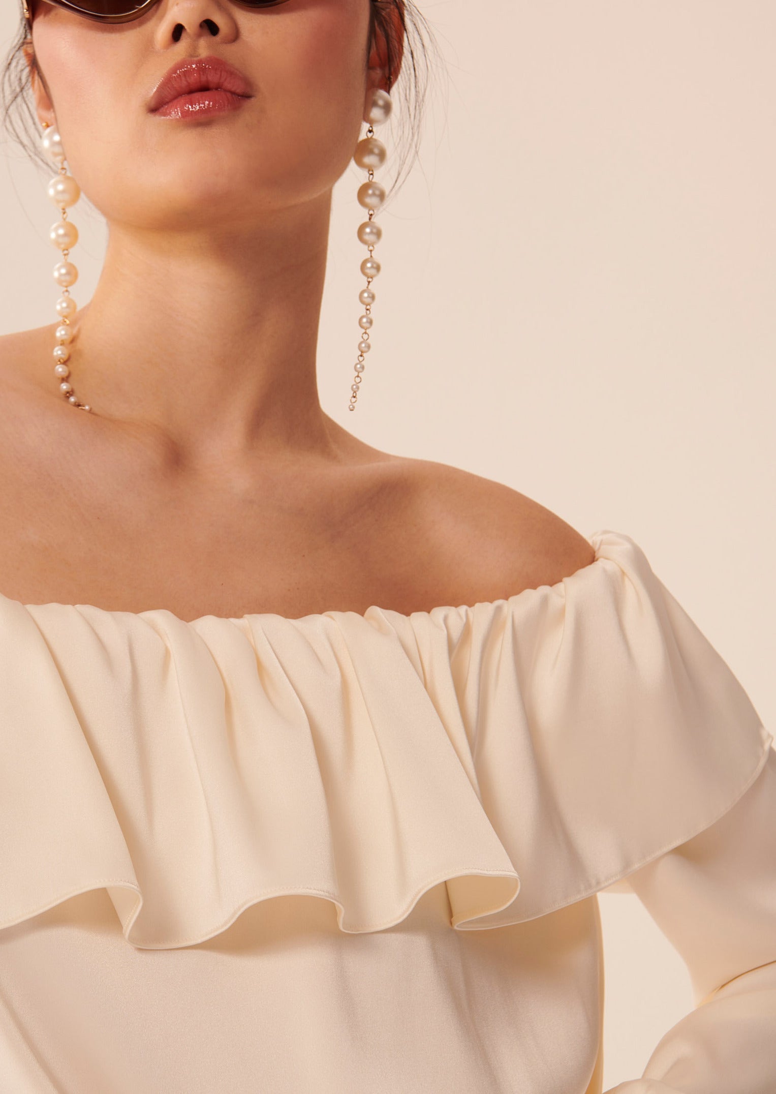 Top Tristan écru en satin Faume - seconde main