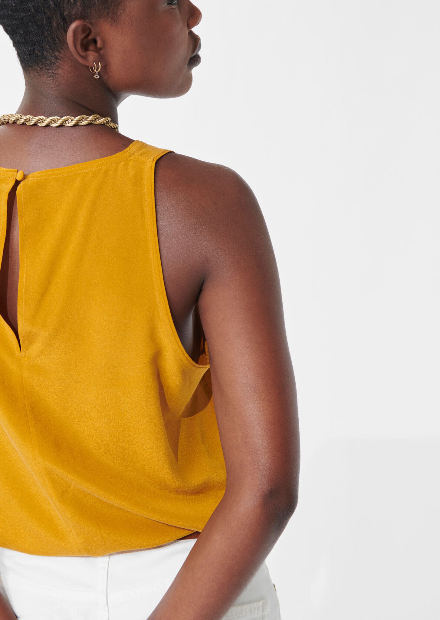 Top Taitia mordoré en crêpe Faume - seconde main