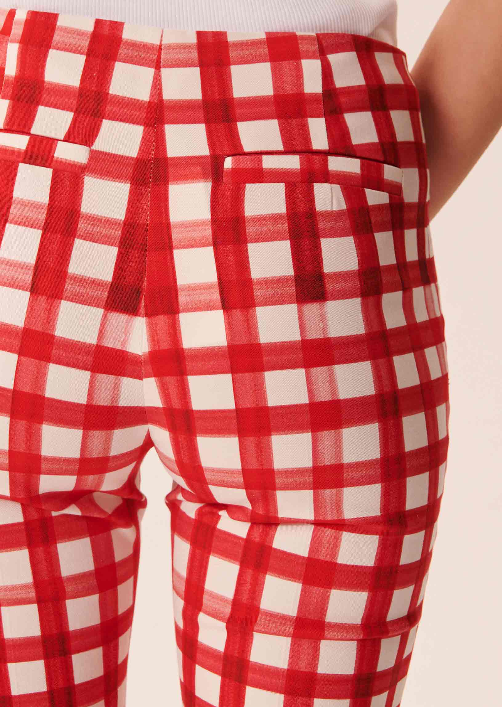 Pantalon Polska rouge en vichy Faume - seconde main