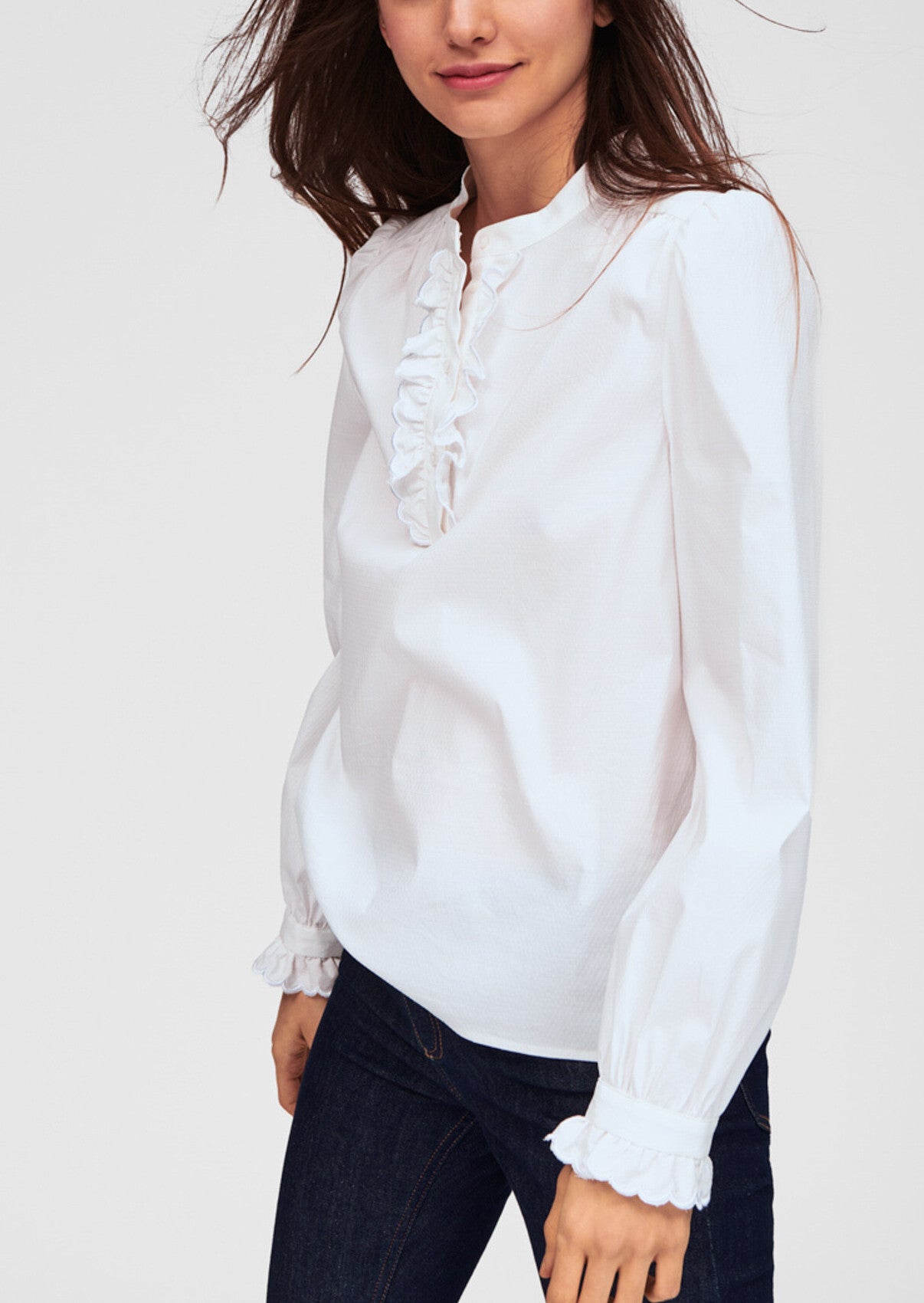 Chemisier blanc en coton à volants Faume - seconde main