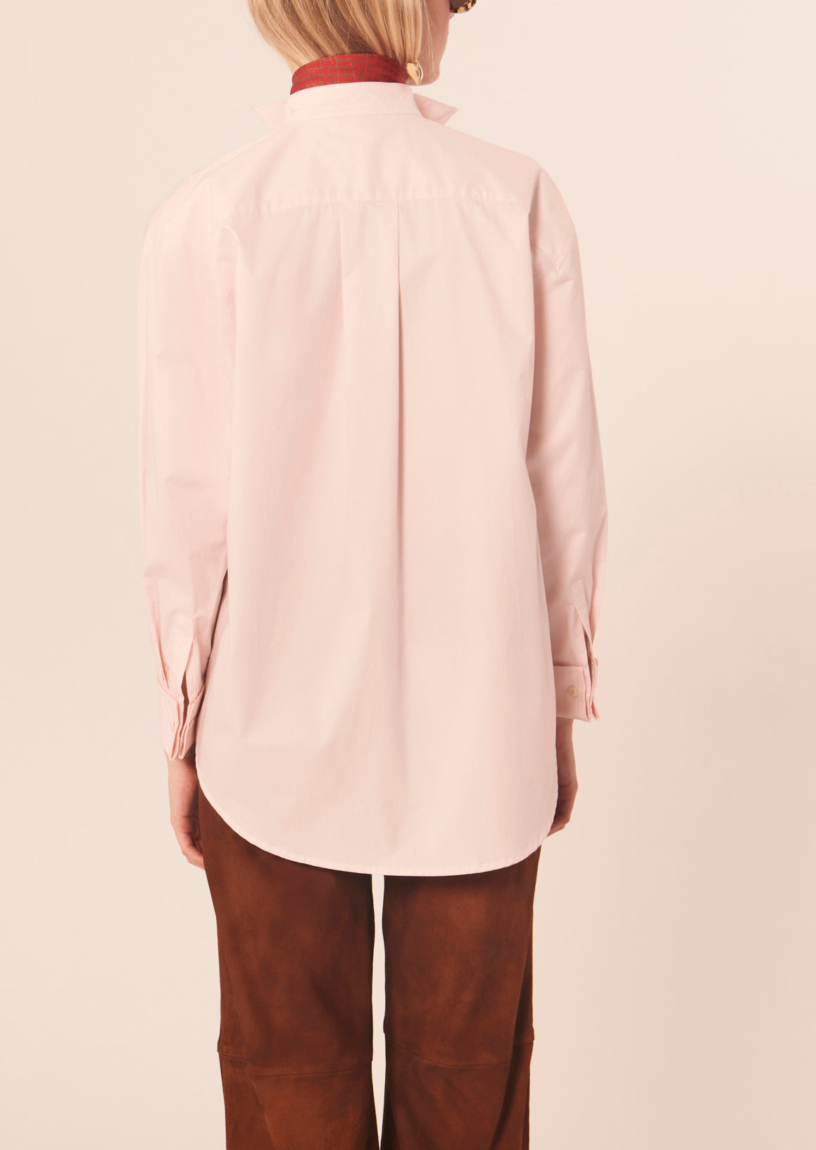 Chemise Carlina rose pâle en popeline Faume - seconde main