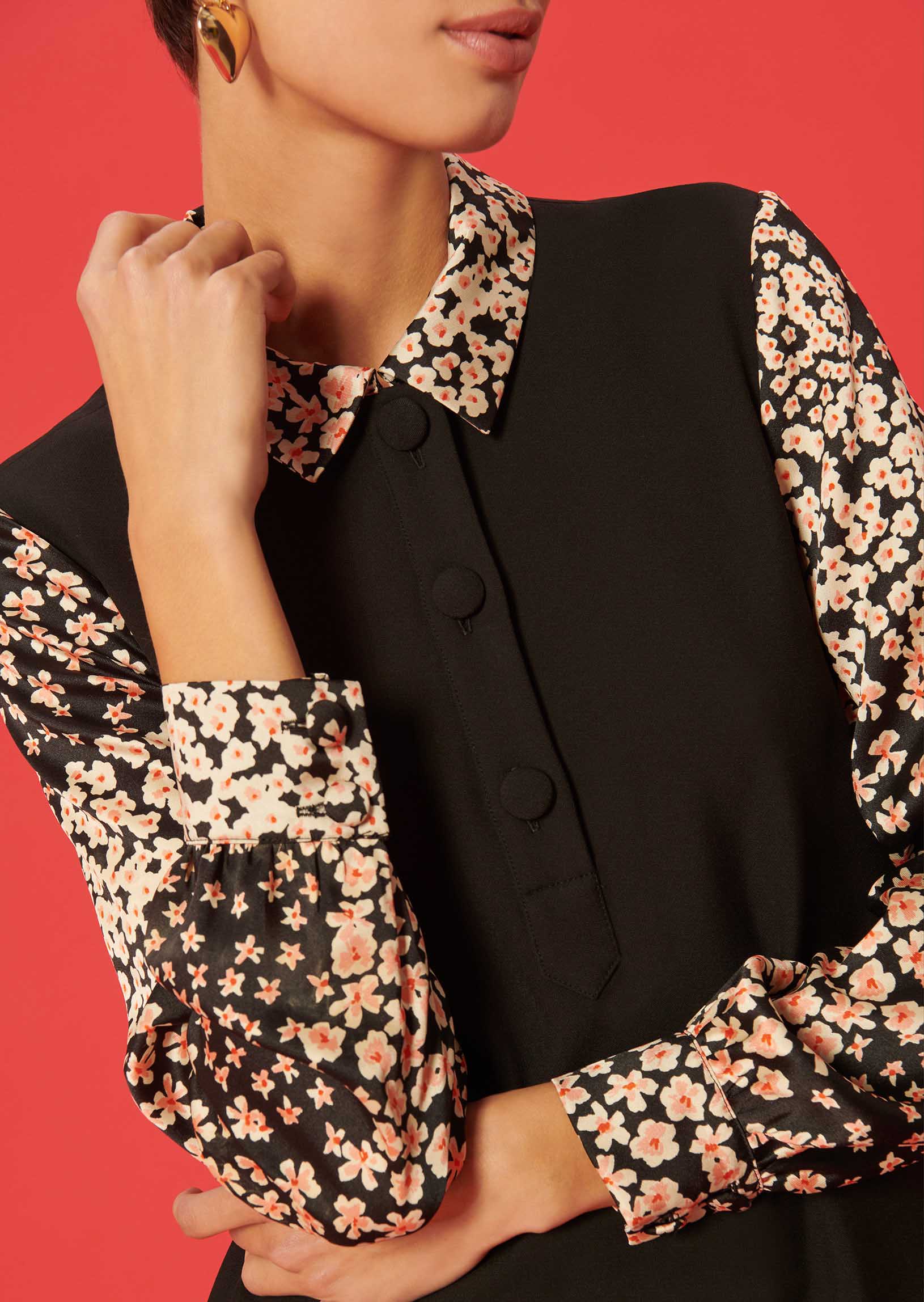 Robe Rawane noire bi-matière Faume - seconde main