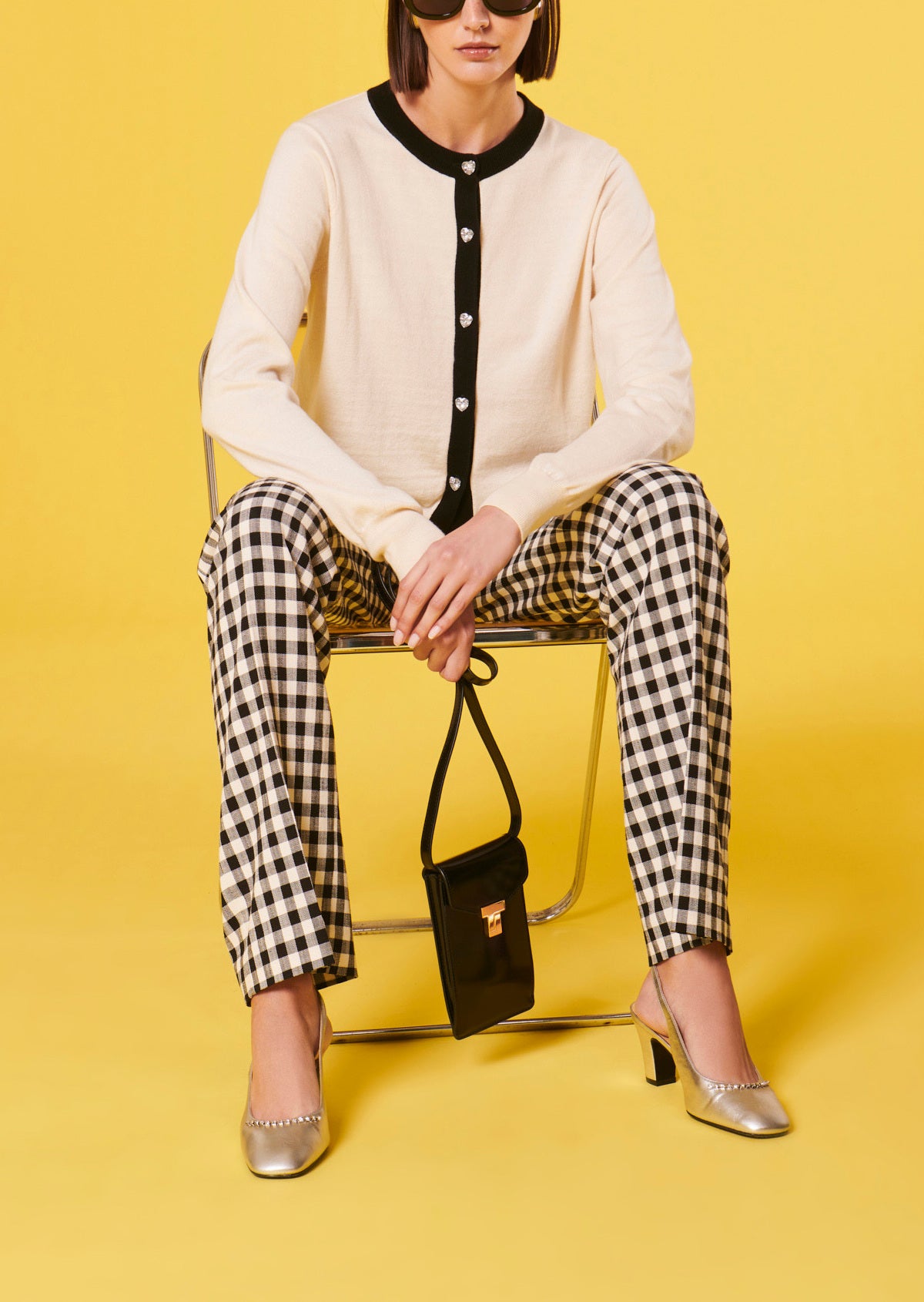 Gilet Gaëlle écru en laine et coton Faume - seconde main