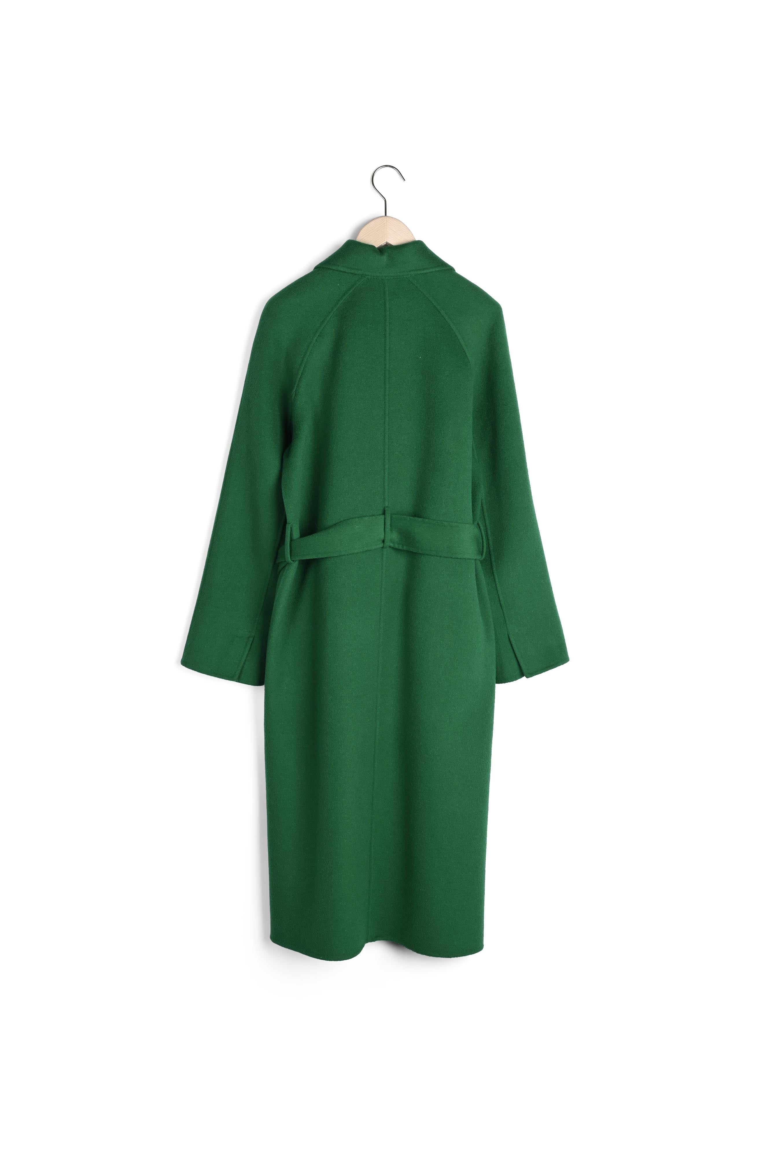 Manteau Mandy vert en laine double face Faume - seconde main
