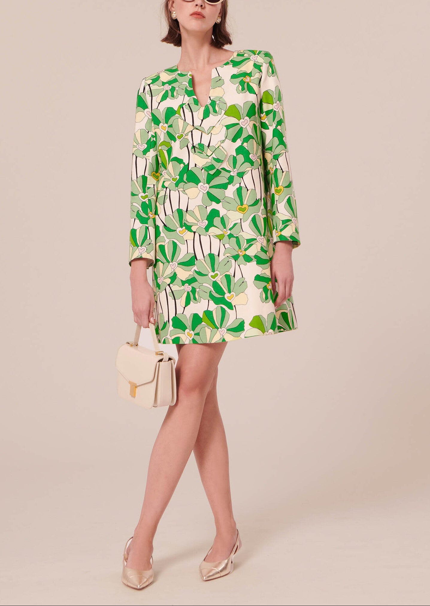 Robe Rhea verte imprimée à fleurs Faume - seconde main