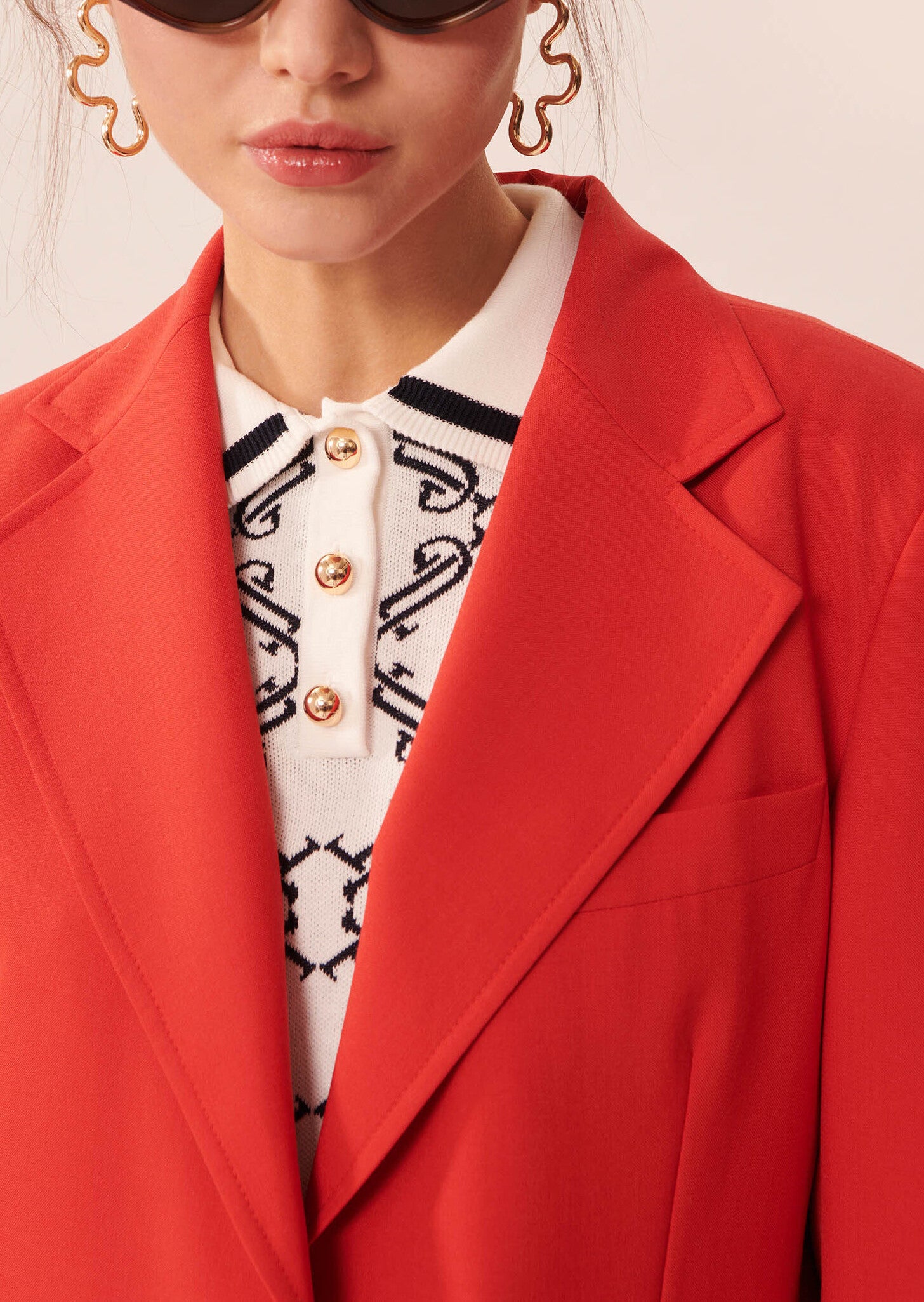 Veste Venus rouge en laine froide Faume - seconde main