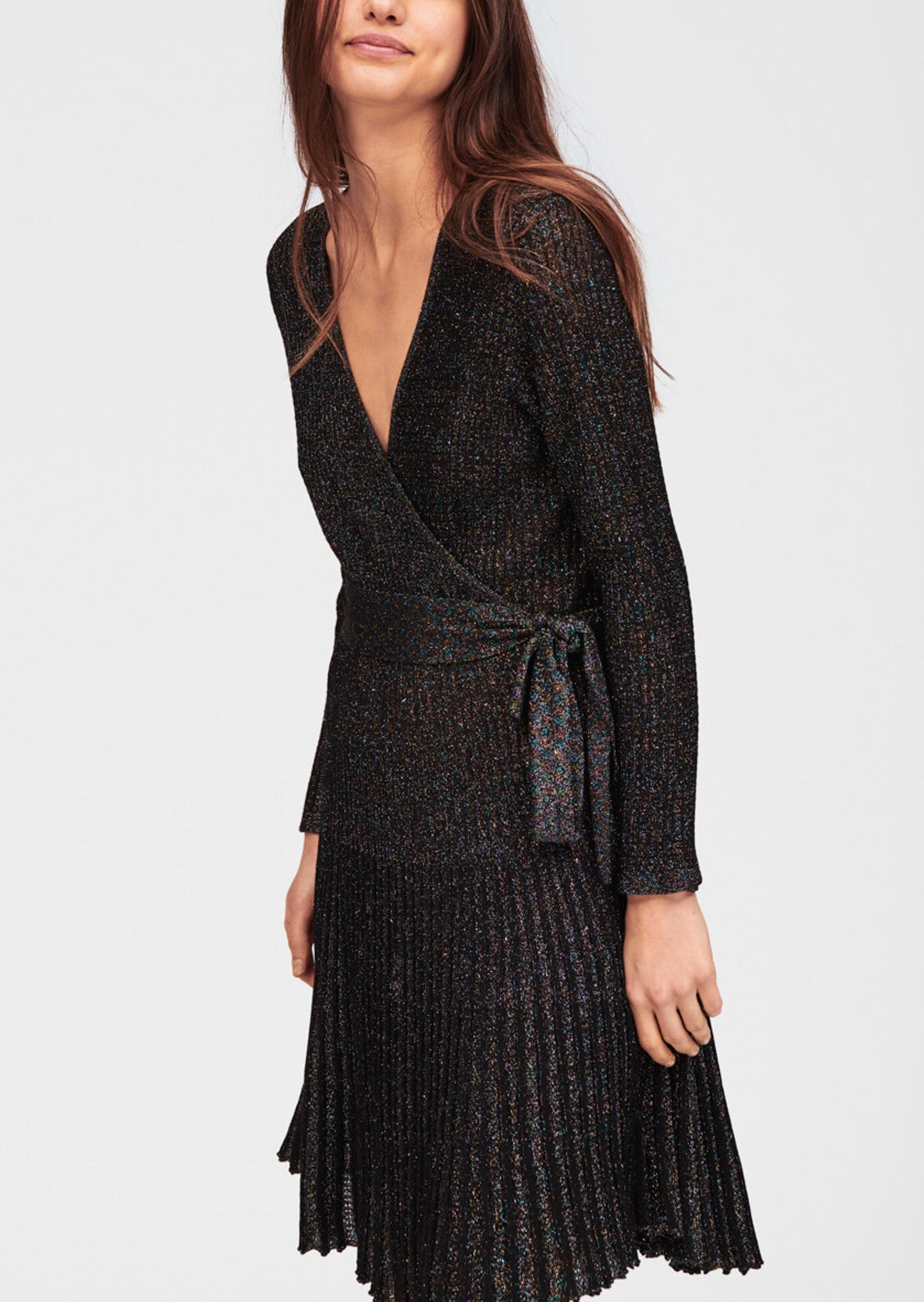 Maille noire plissée en lurex Faume - seconde main