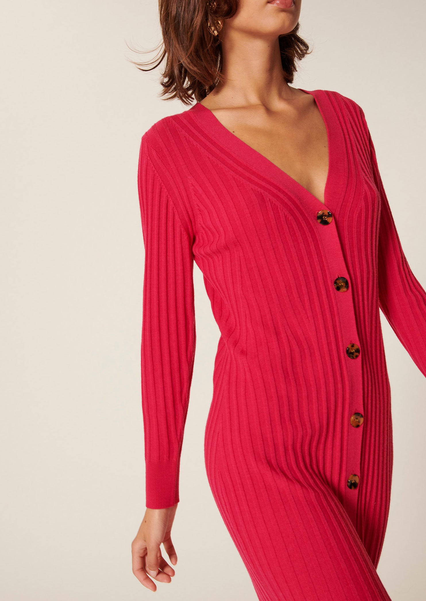 Robe Rydel rose en laine merinos Faume - seconde main