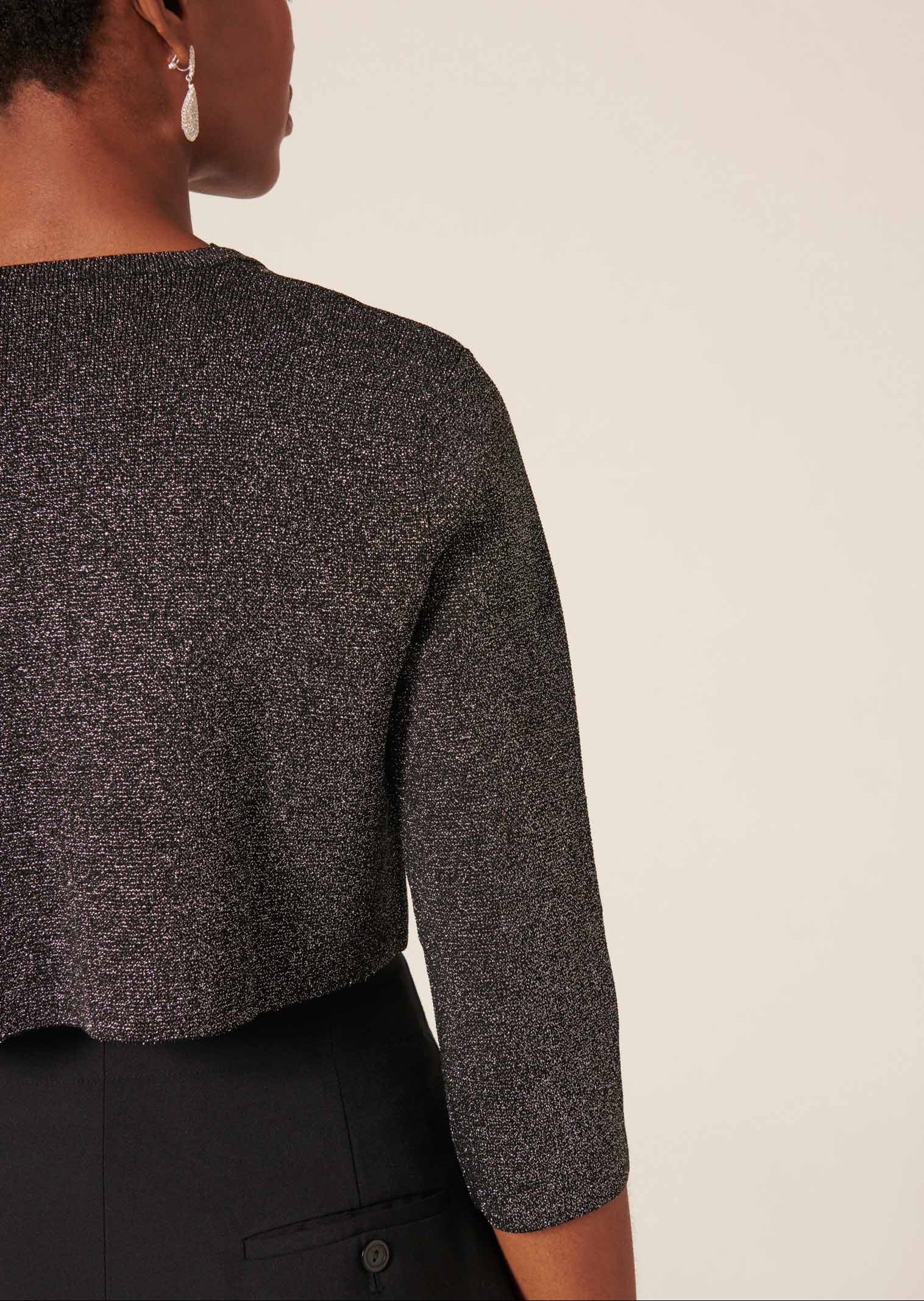 Gilet Groom noir en maille compacte lurex Faume - seconde main