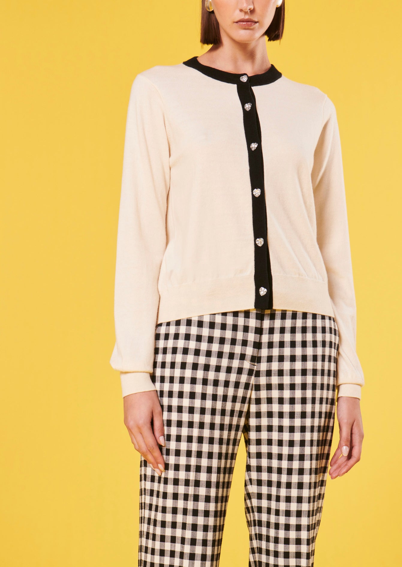 Gilet Gaëlle écru en laine et coton Faume - seconde main