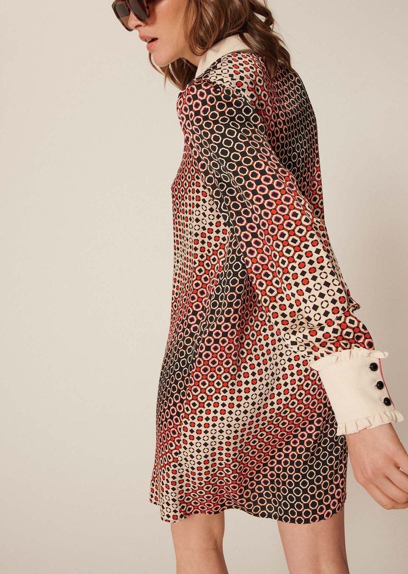 Robe Reyri écrue imprimé graphique Faume - seconde main