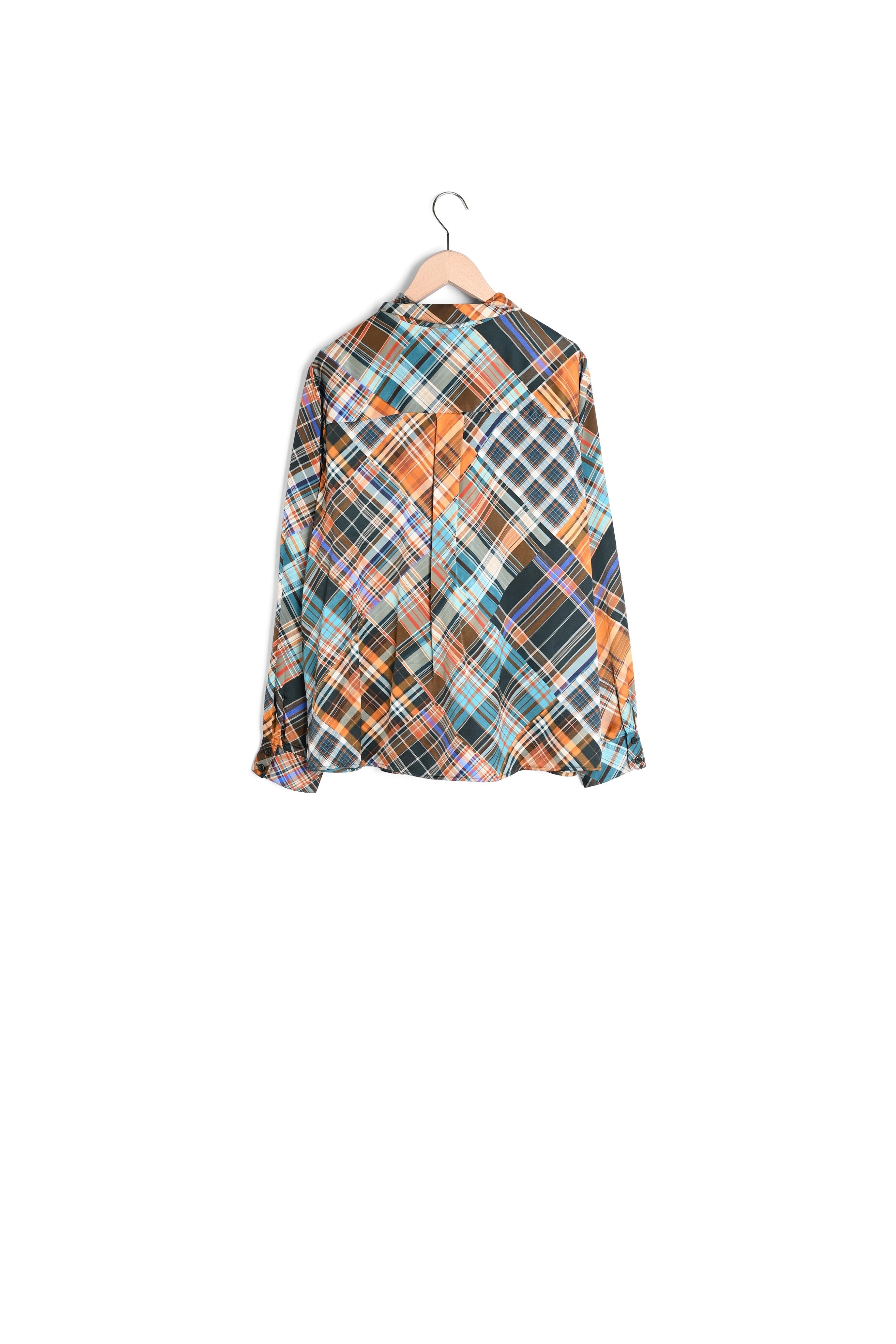Blouse Titto tartan écossais en satin viscose Faume - seconde main