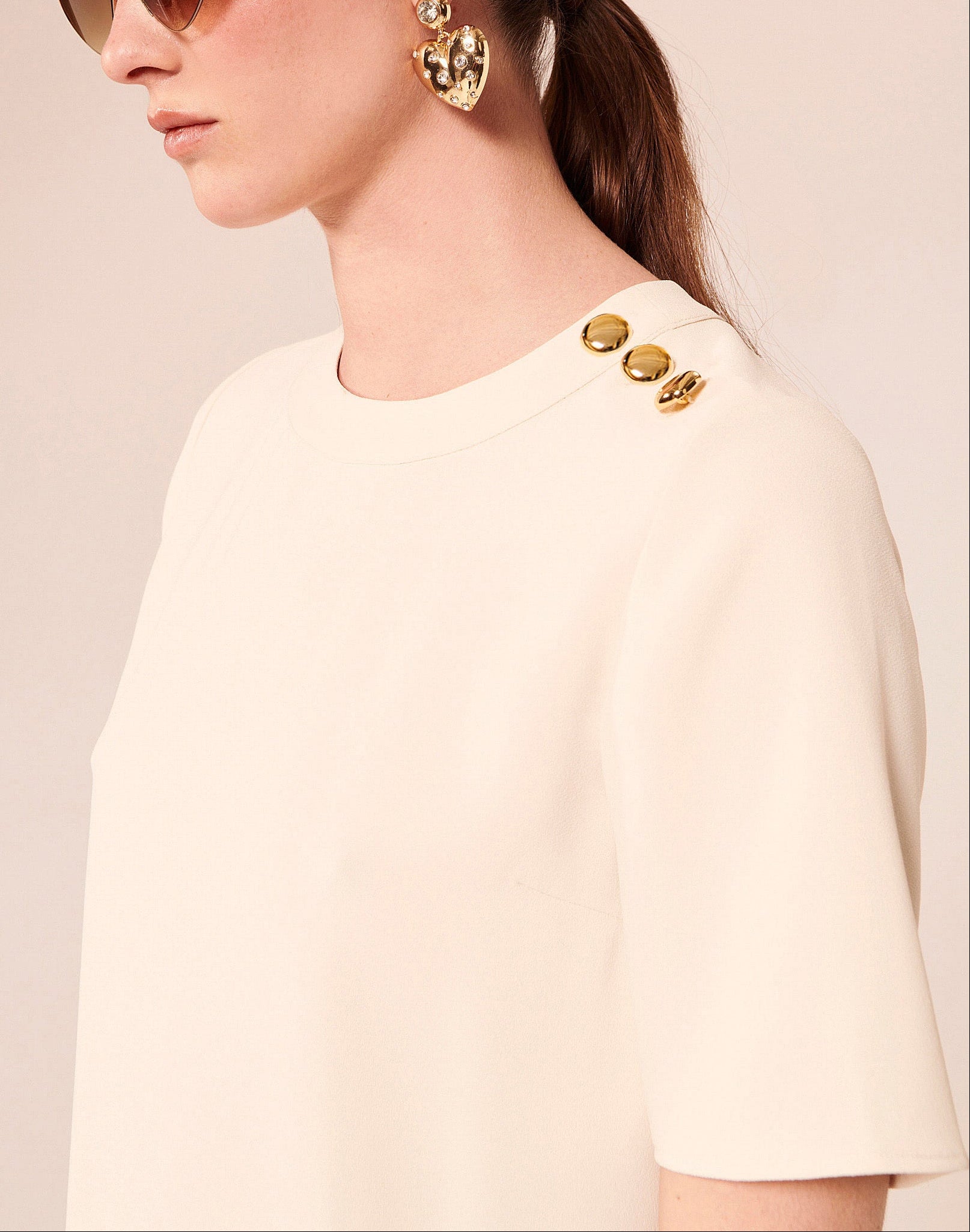 Top Tasha beige en crêpe Faume - seconde main