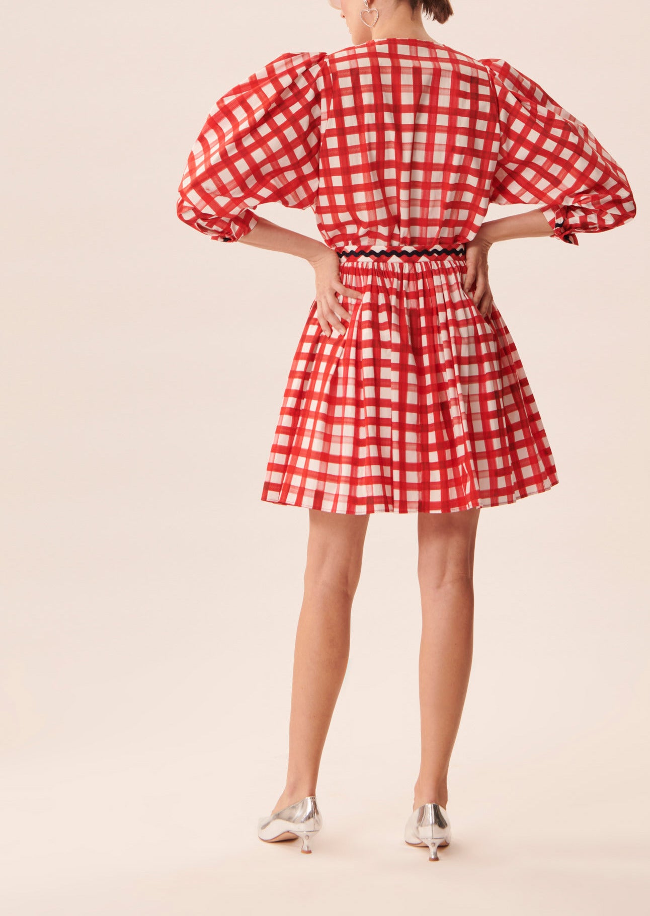 Jupe Joilita vichy rouge en popeline Faume - seconde main