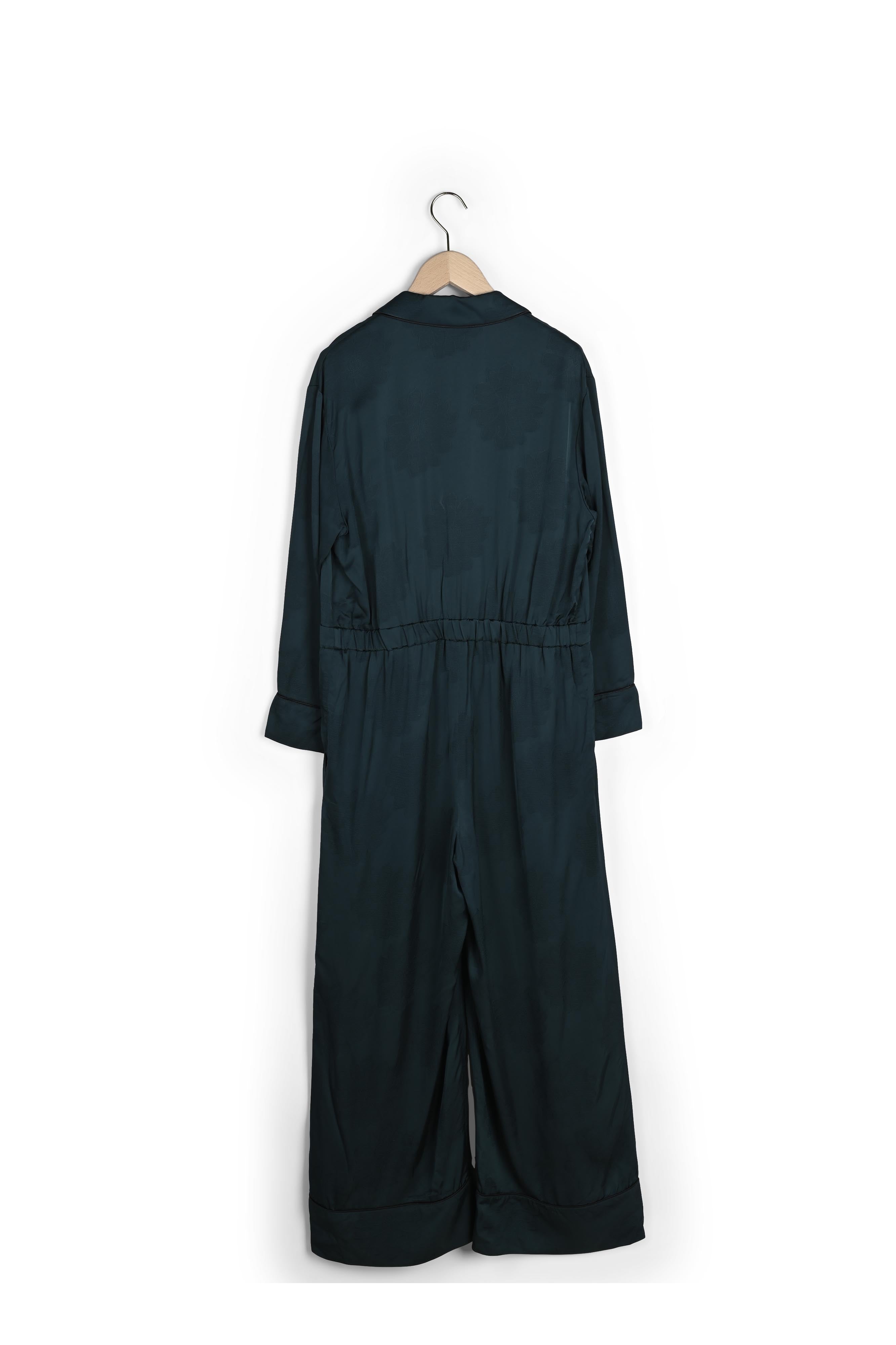 Combi-pantalon vert jade en jacquard floral Faume - seconde main