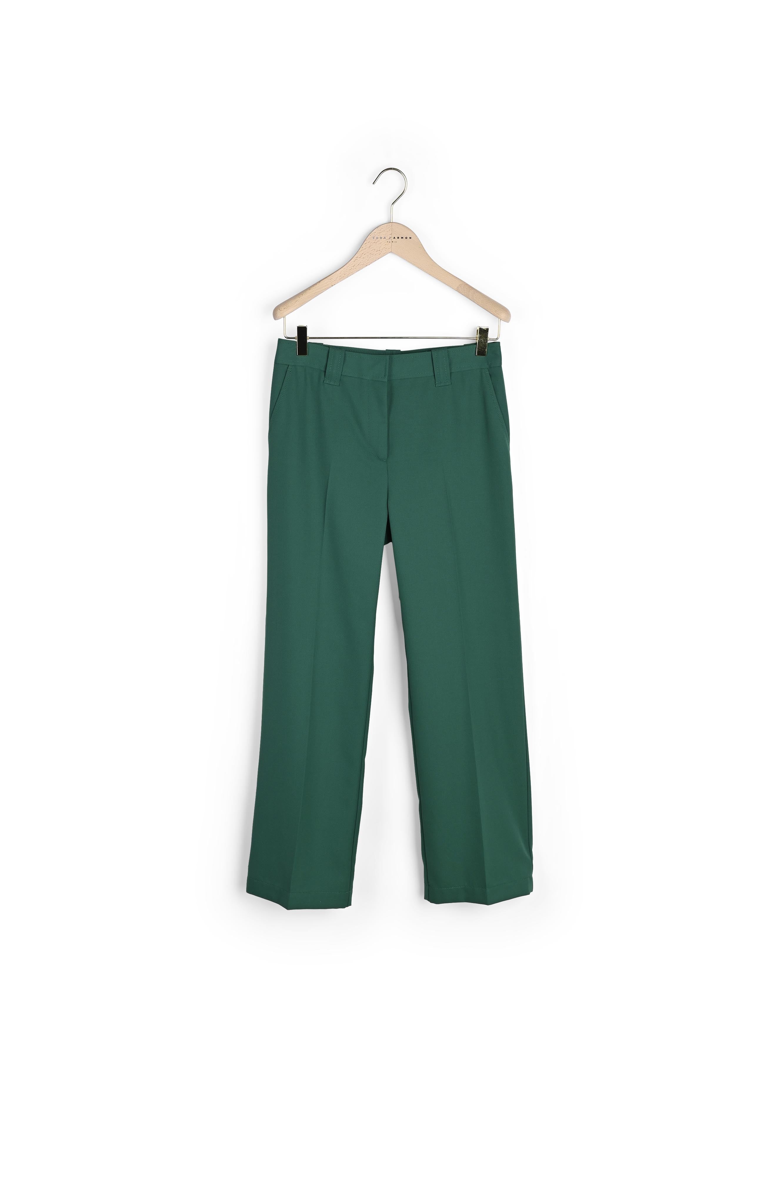 Pantalon Persanne vert en toile tailleur Faume - seconde main