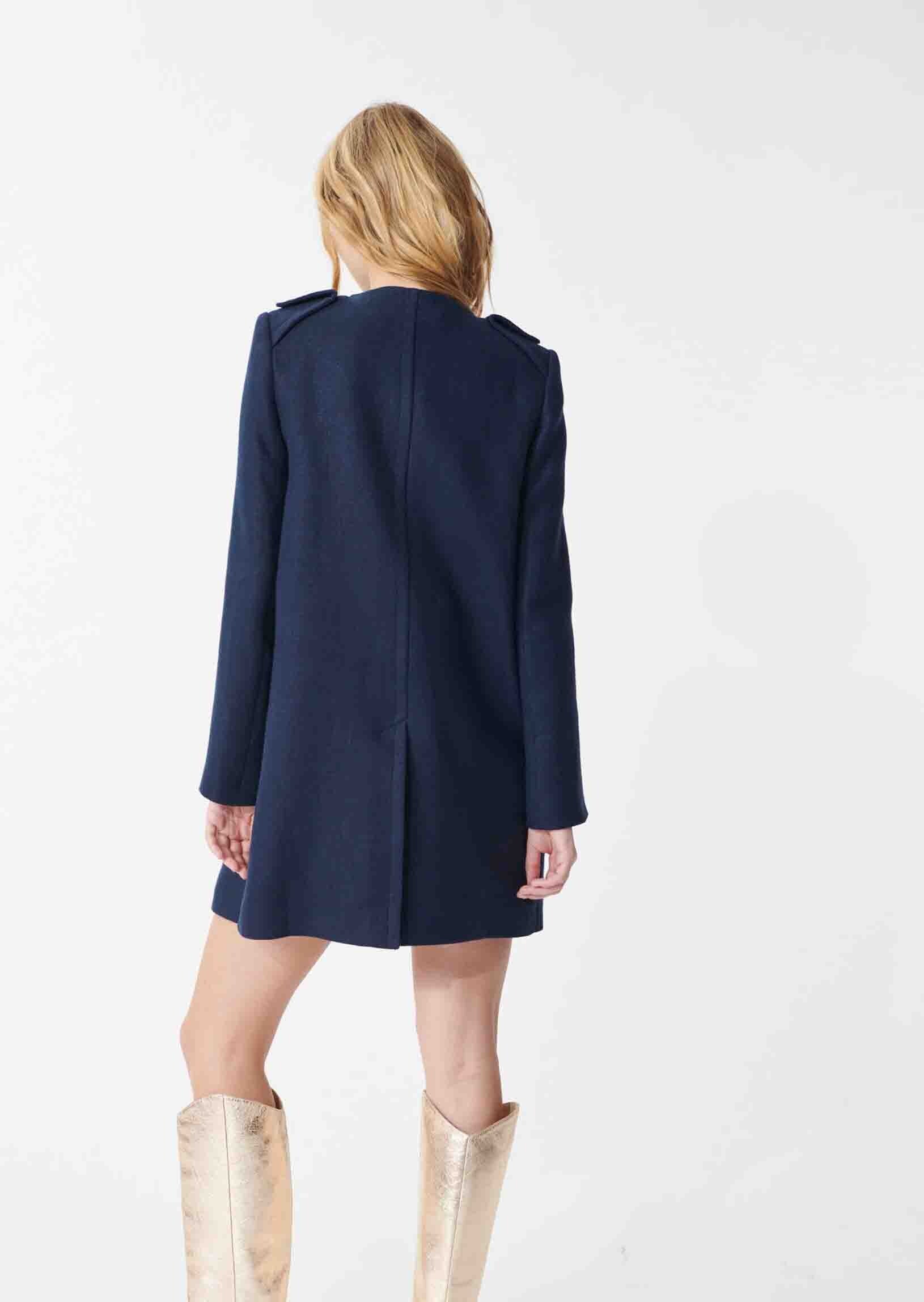 Manteau Martina bleu nuit en lin Faume - seconde main