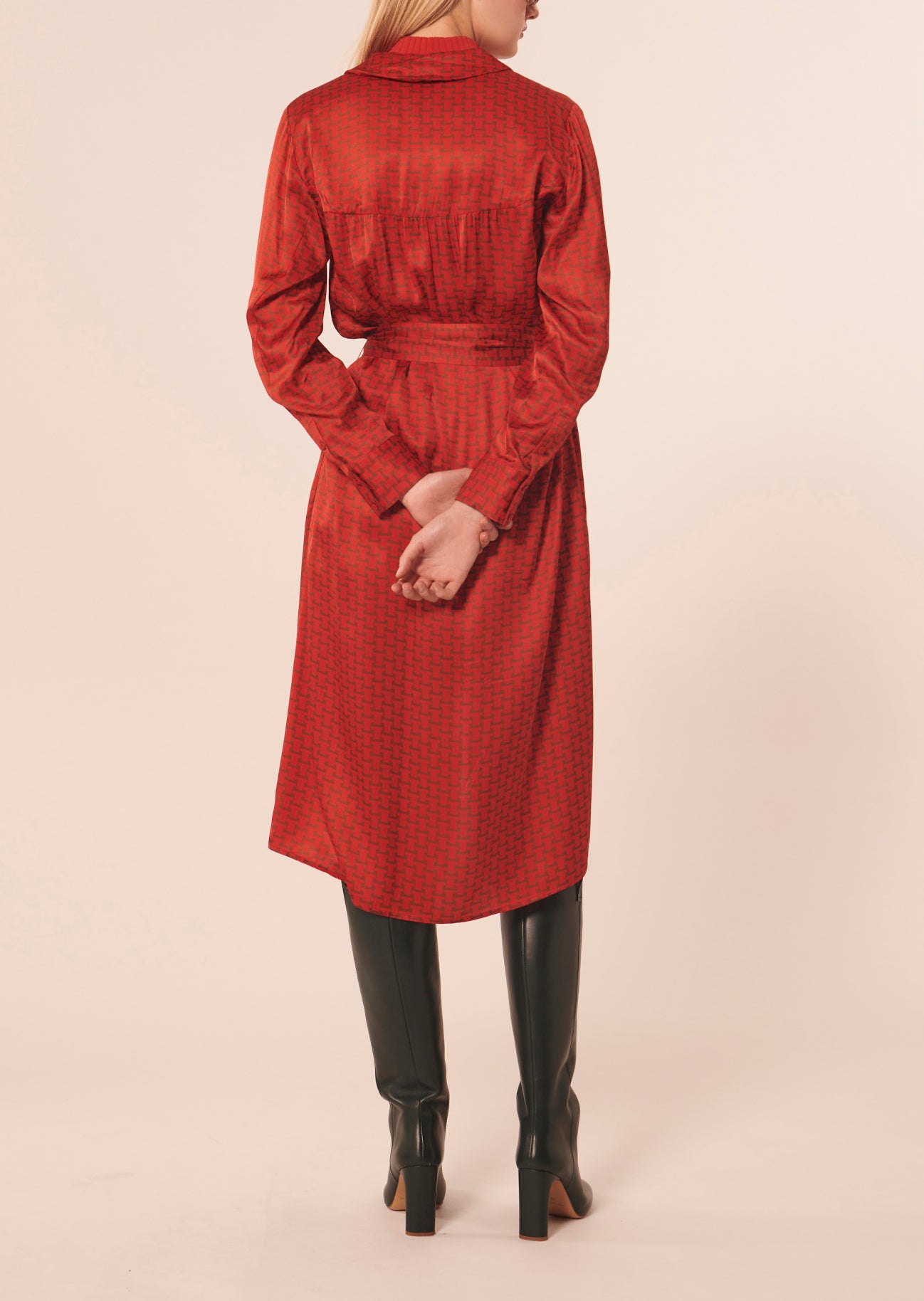 Robe Rachele rouge imprimé monogramme Faume - seconde main