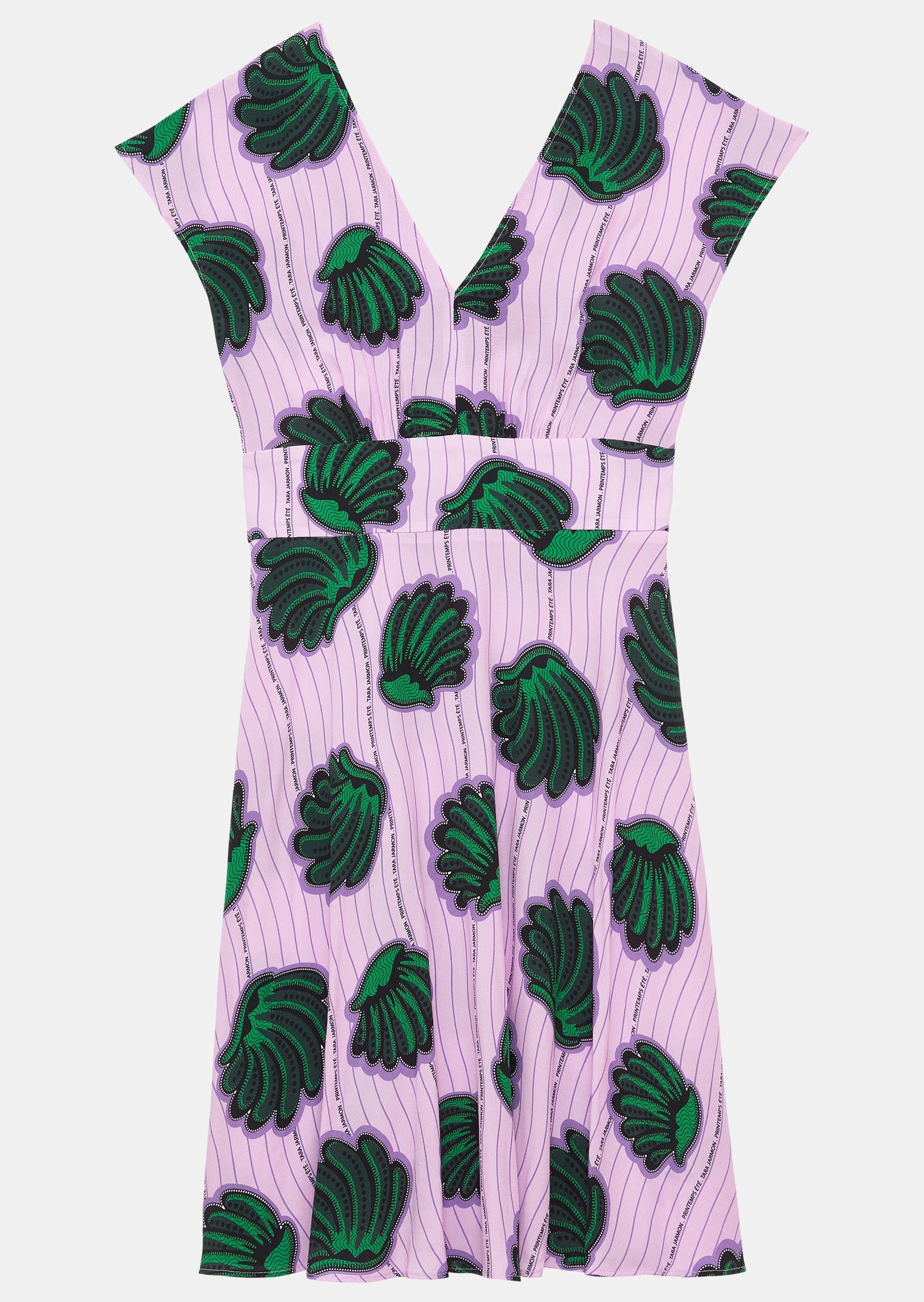 Robe courte Reilly en viscose parme imprimé de coquillages Faume - seconde main